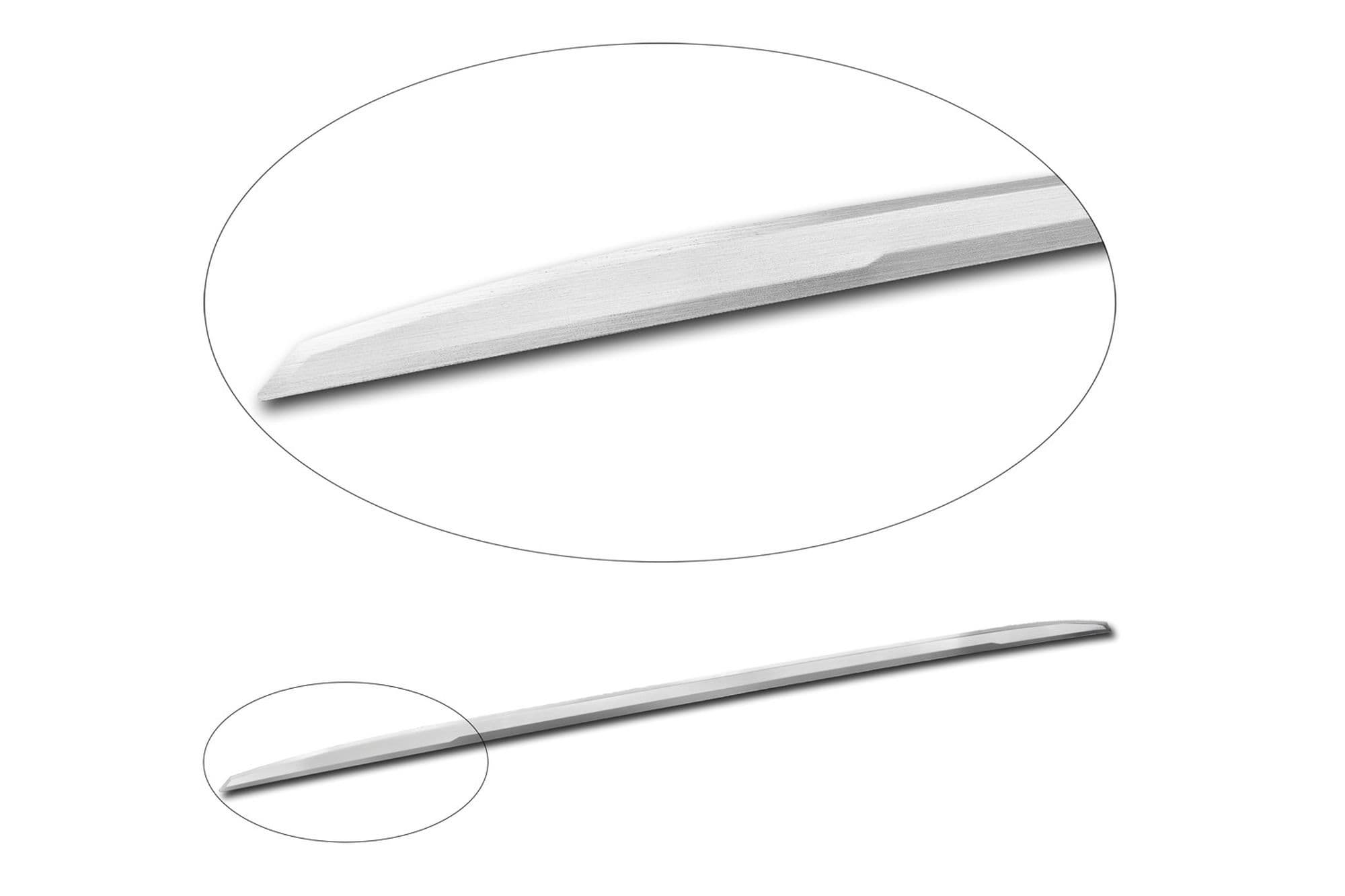 Rear tailgate trim above the license plate — Silver, Stainless steel, Brushed