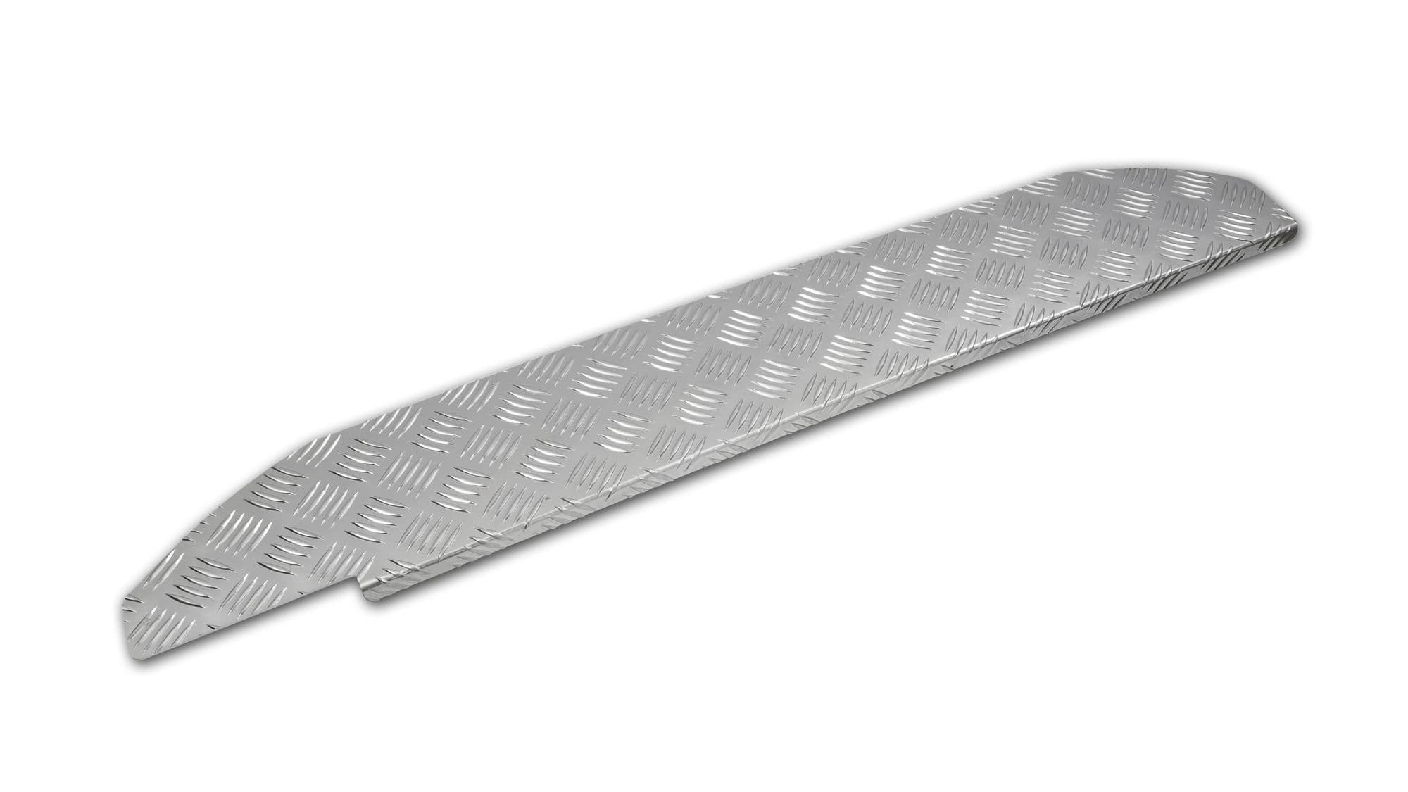 Cover for right rear interior step — Silver, Aluminum, Ribbed
