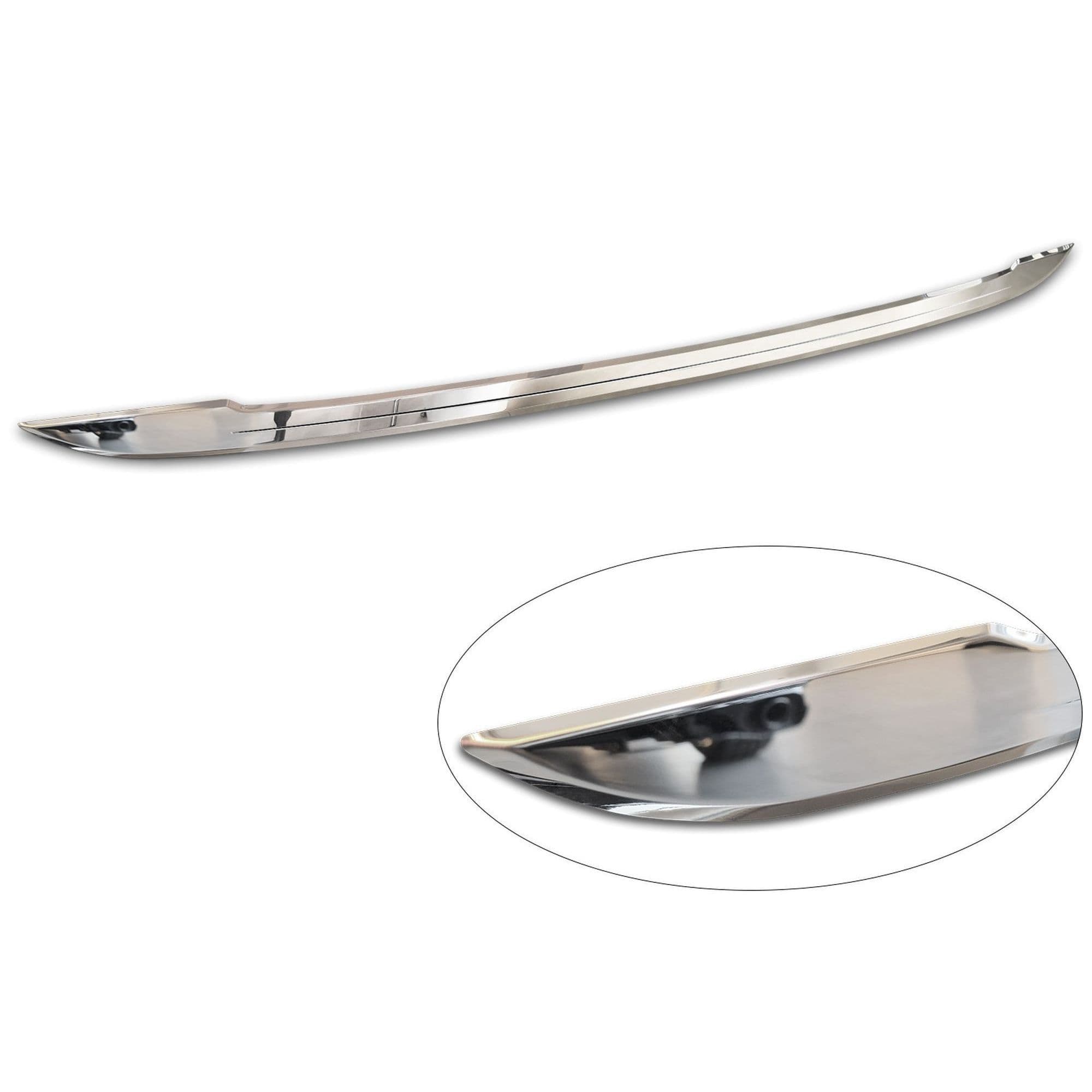 Rear tailgate edge trim — Chrome, Stainless steel, Polished
