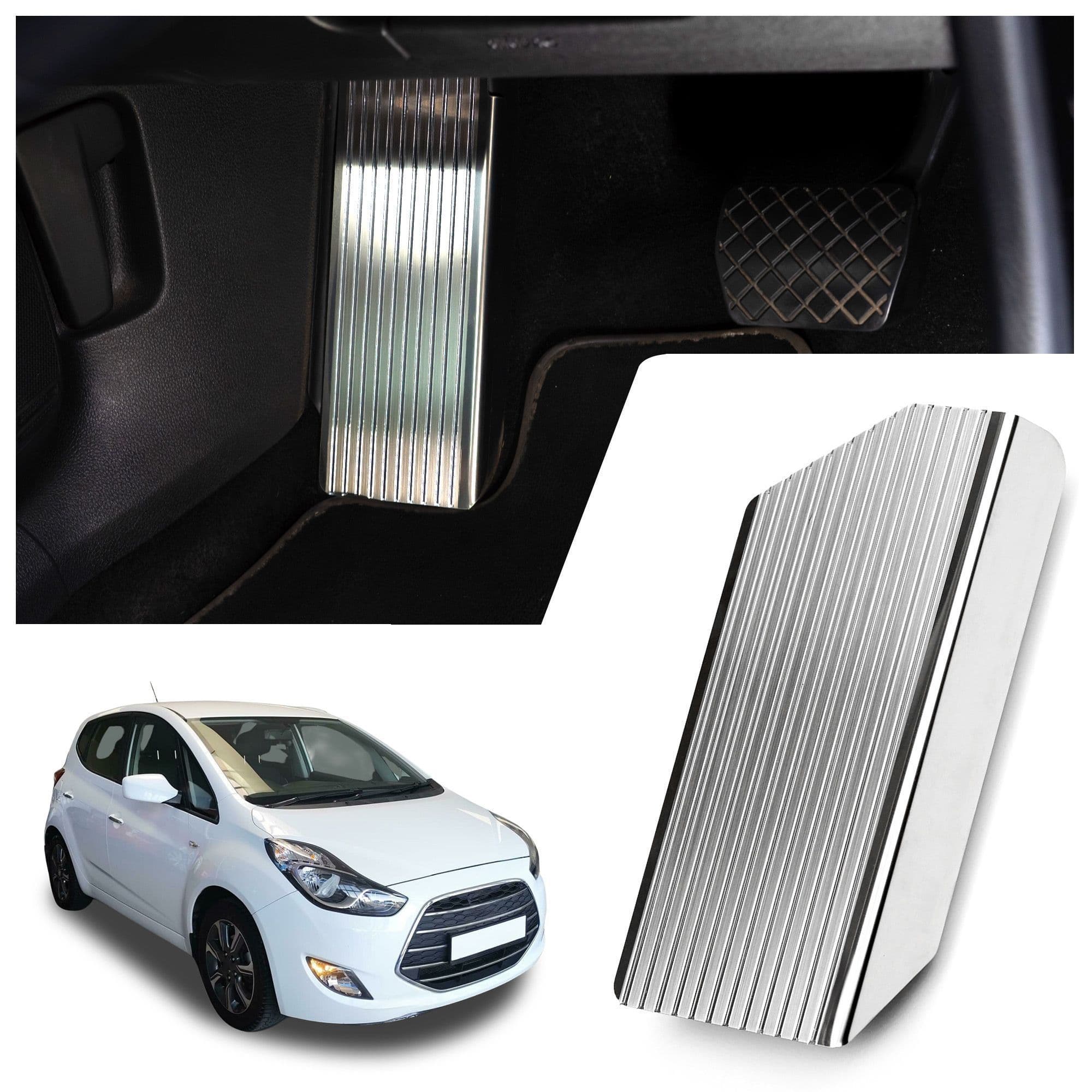 Footrest plate — Silver, Stainless steel, Brushed