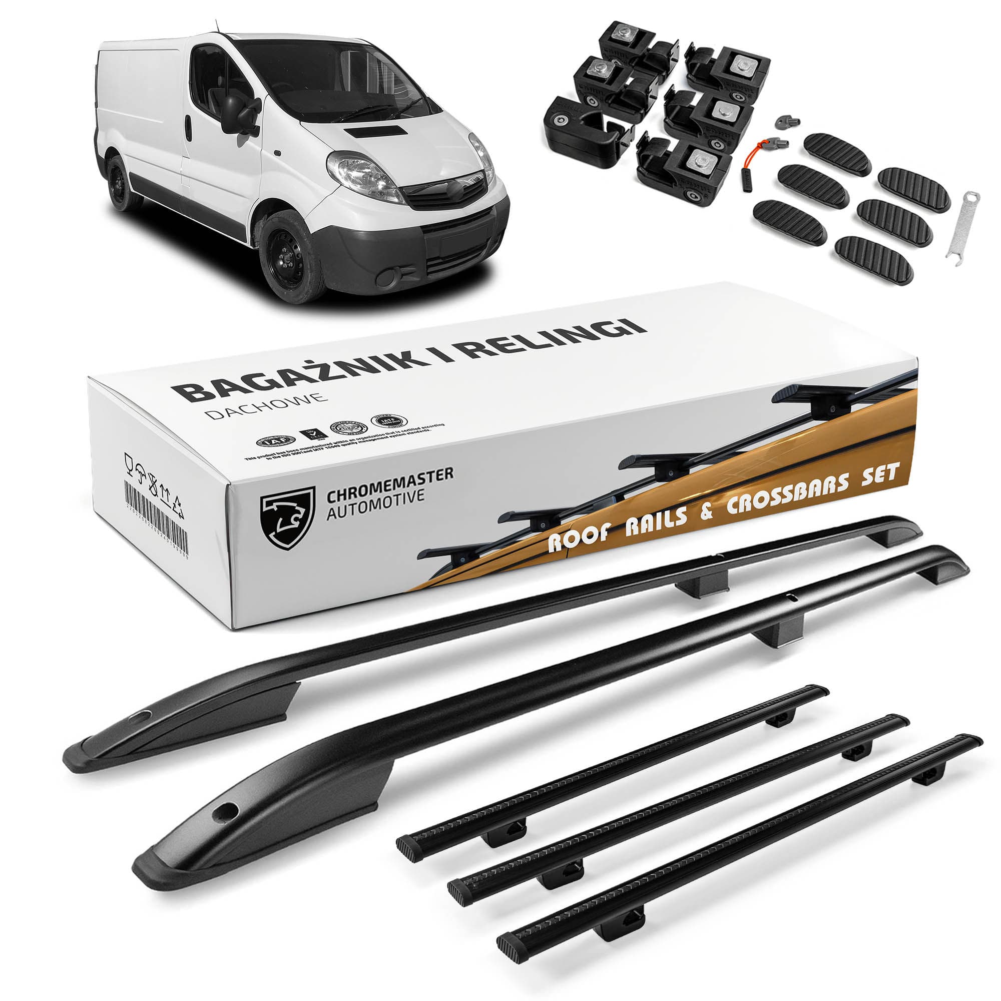Roof rails with cross bars included SKYPORT — Black, Aluminum | Plastic, Painted