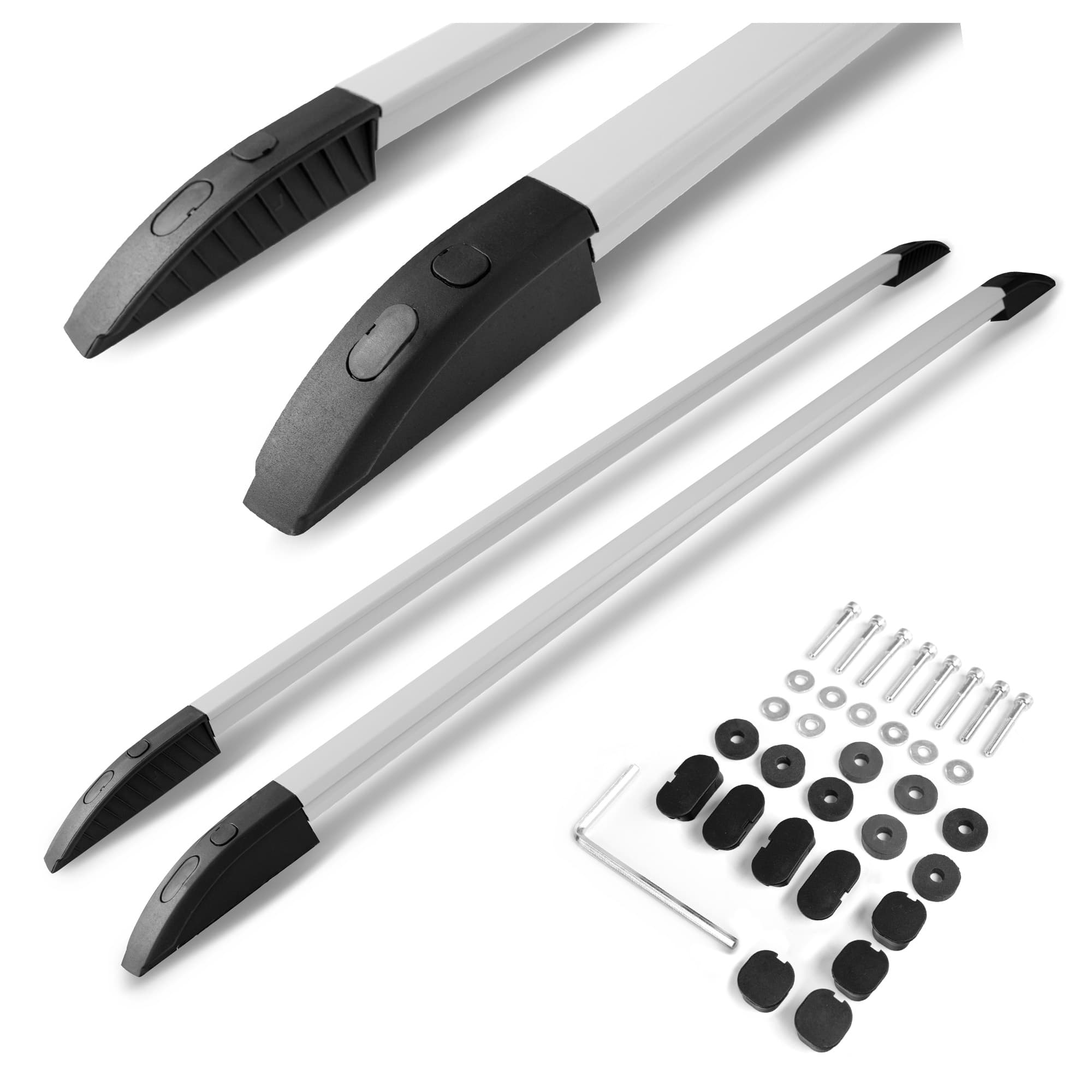 Roof rails FLUSH — Silver, Aluminum | Plastic, Matte