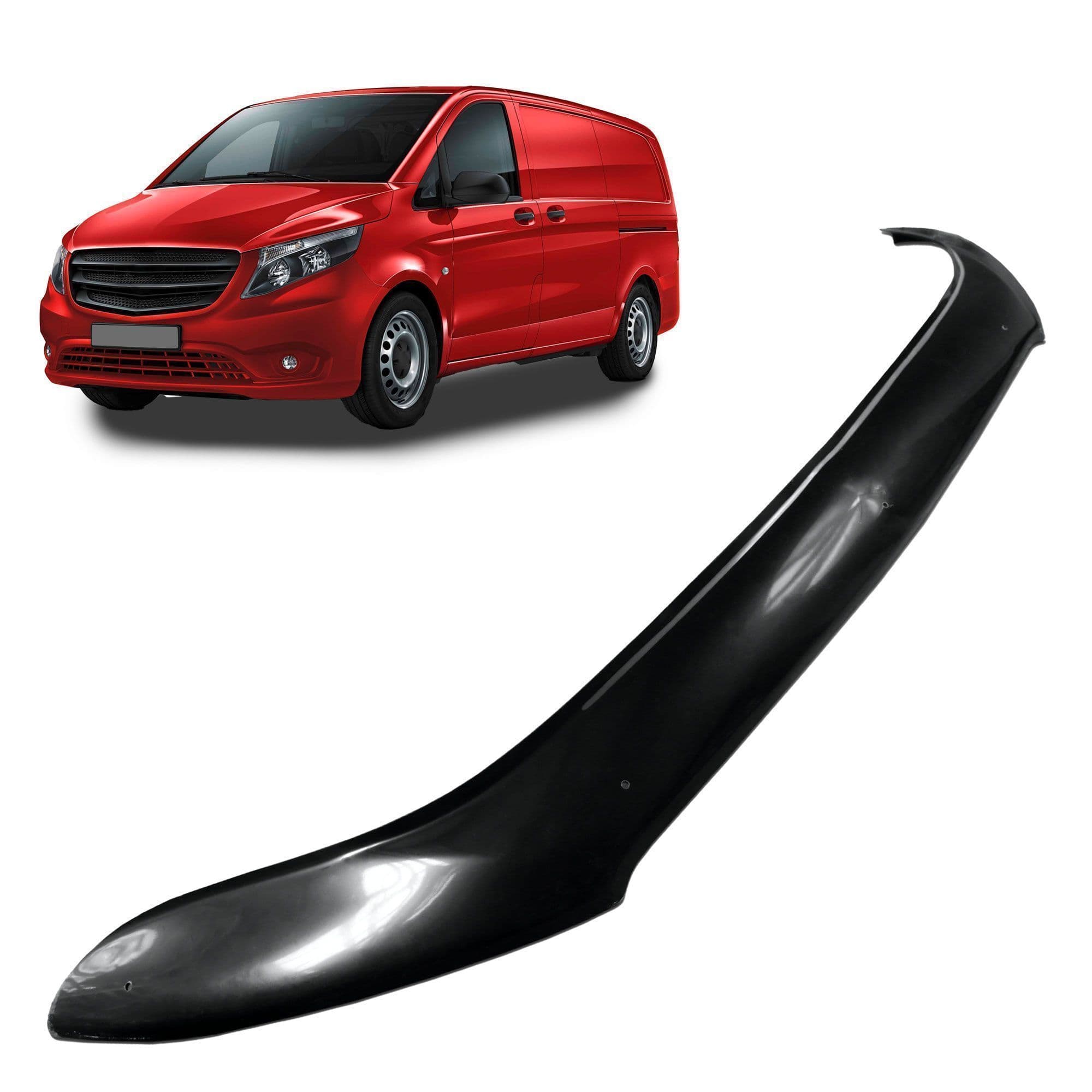 Bonnet guard — Black, ABS plastic, Shiny