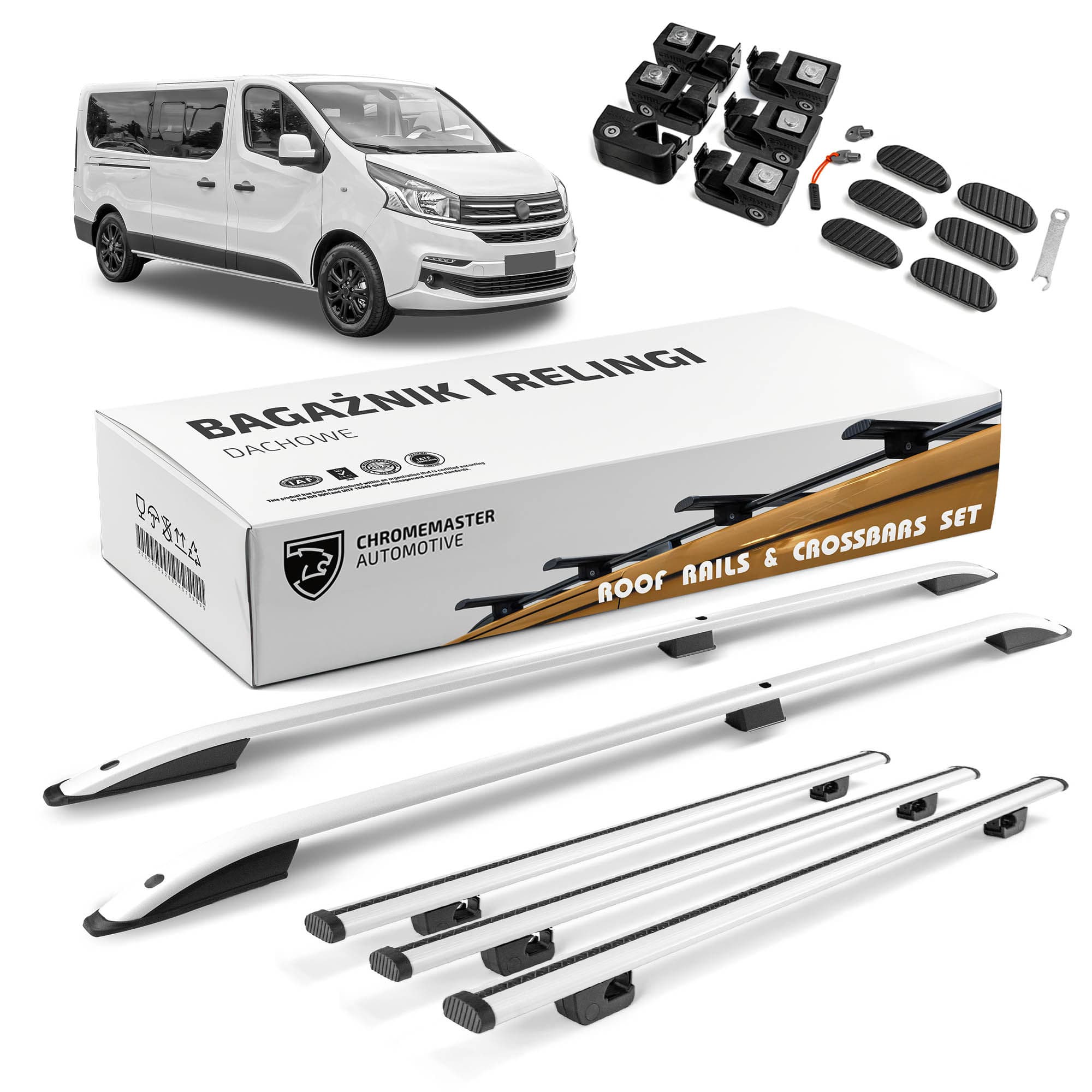 Roof rails with cross bars included SKYPORT — Silver, Aluminum | Plastic, Painted