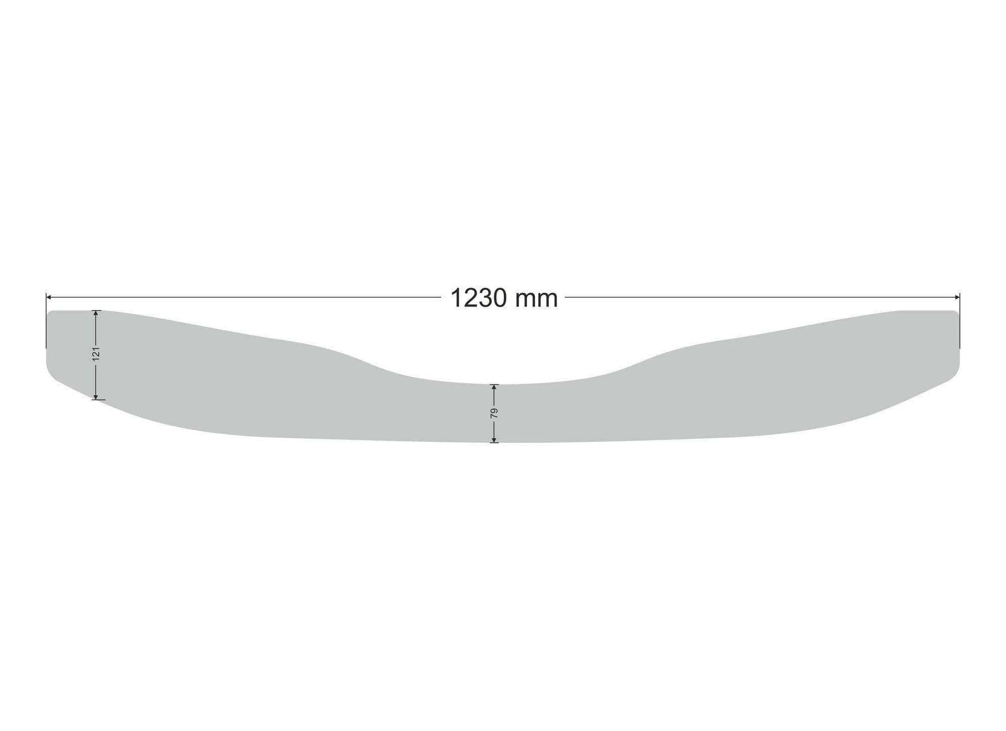 Rear bumper trim — Chrome, Stainless steel, Polished
