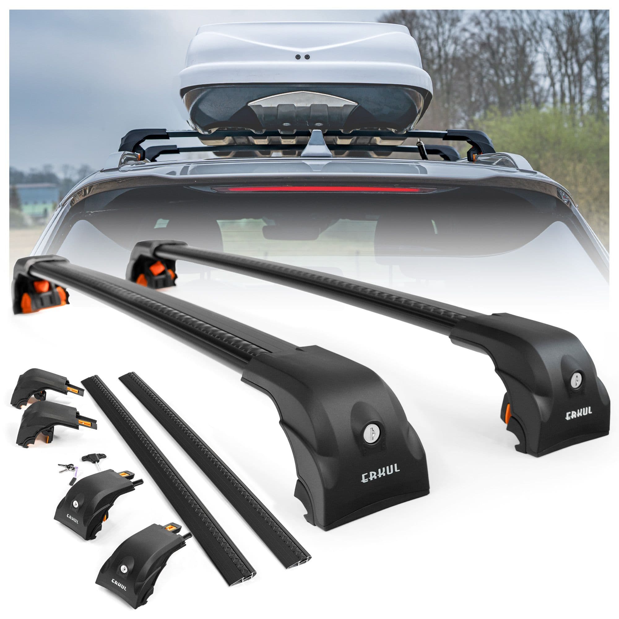 Roof rack ECEM V2 CROSSBAR — Black, Aluminum | Plastic, Painted