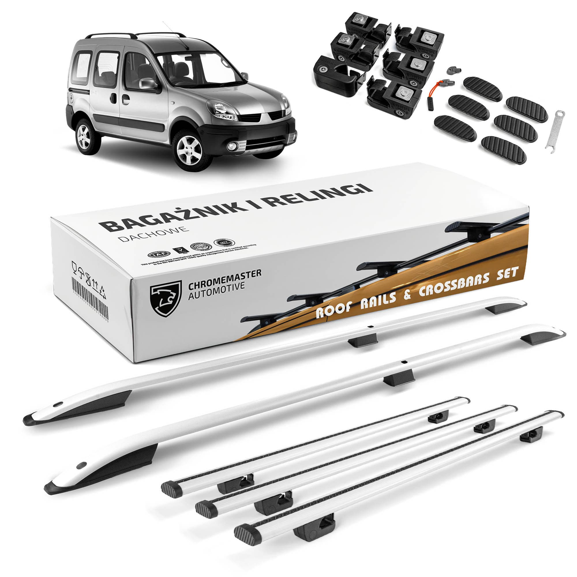 Roof rails with cross bars included SKYPORT — Silver, Aluminum | Plastic, Painted