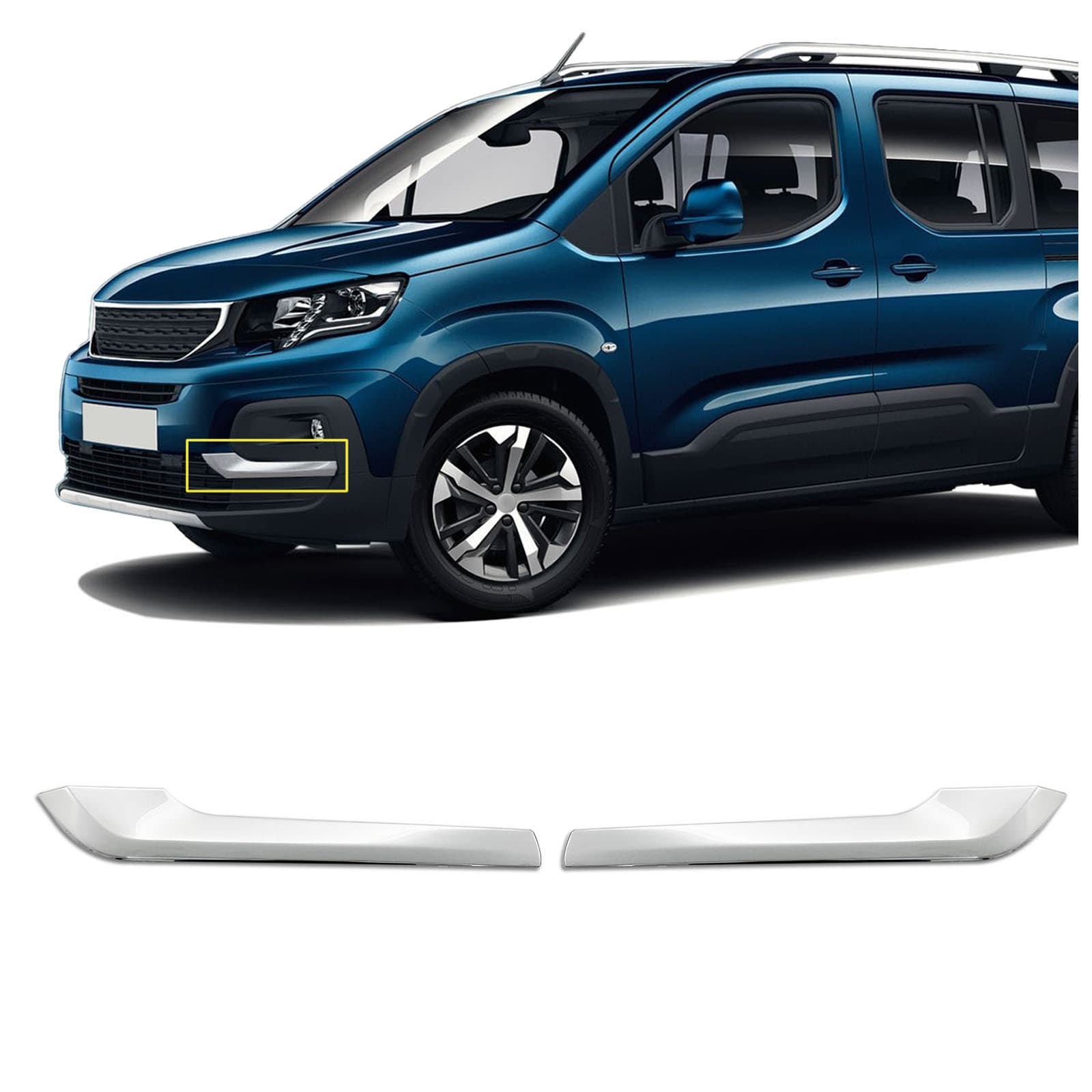 Cadres de phares antibrouillard — Chrome, Acier inoxydable, Poli