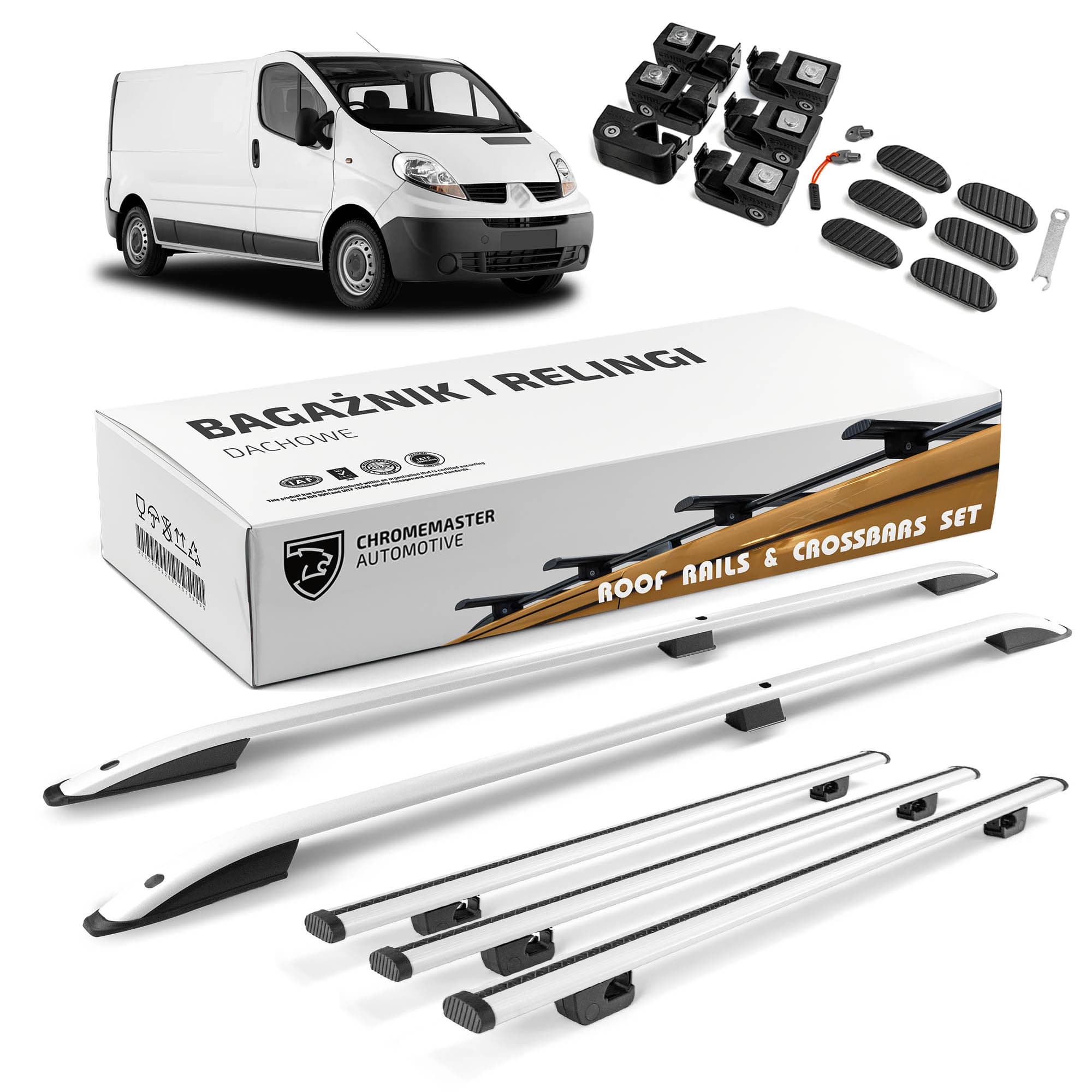 Roof rails with cross bars included SKYPORT — Silver, Aluminum | Plastic, Painted