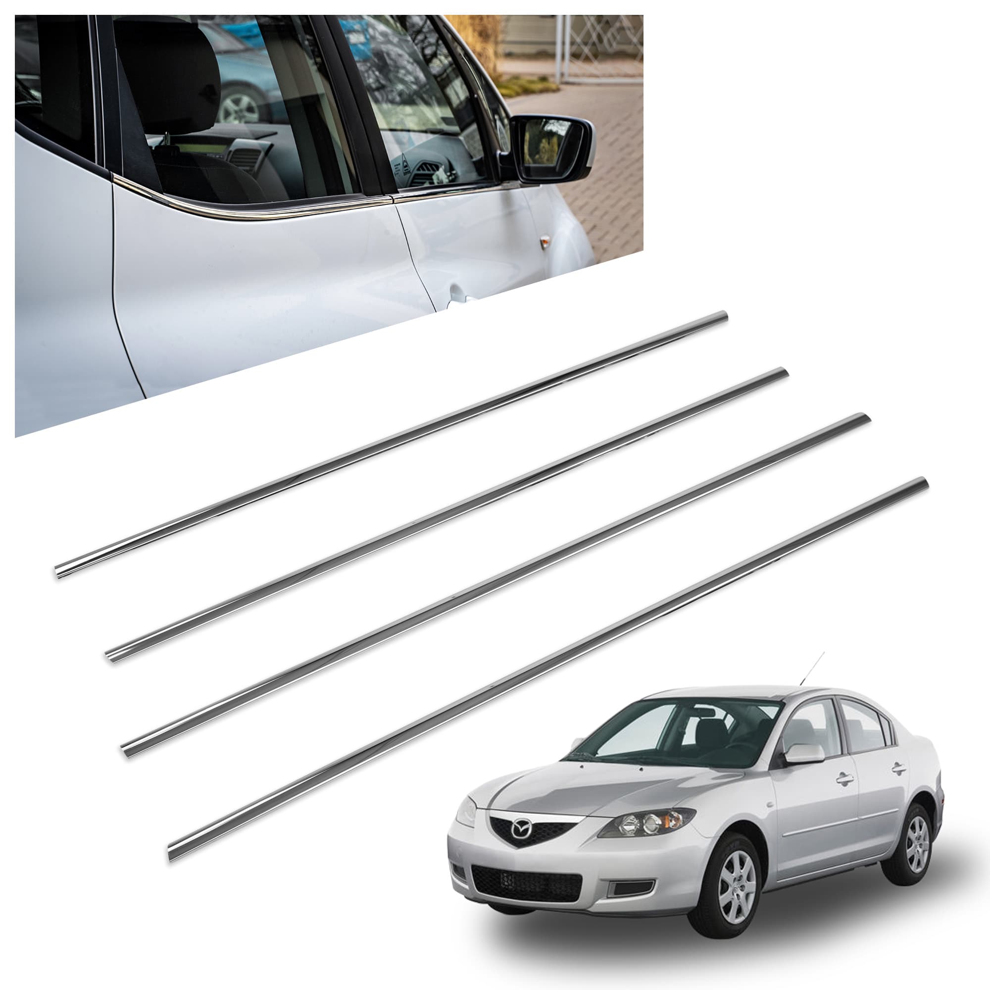 Window trims — Chrome, Stainless steel, Polished