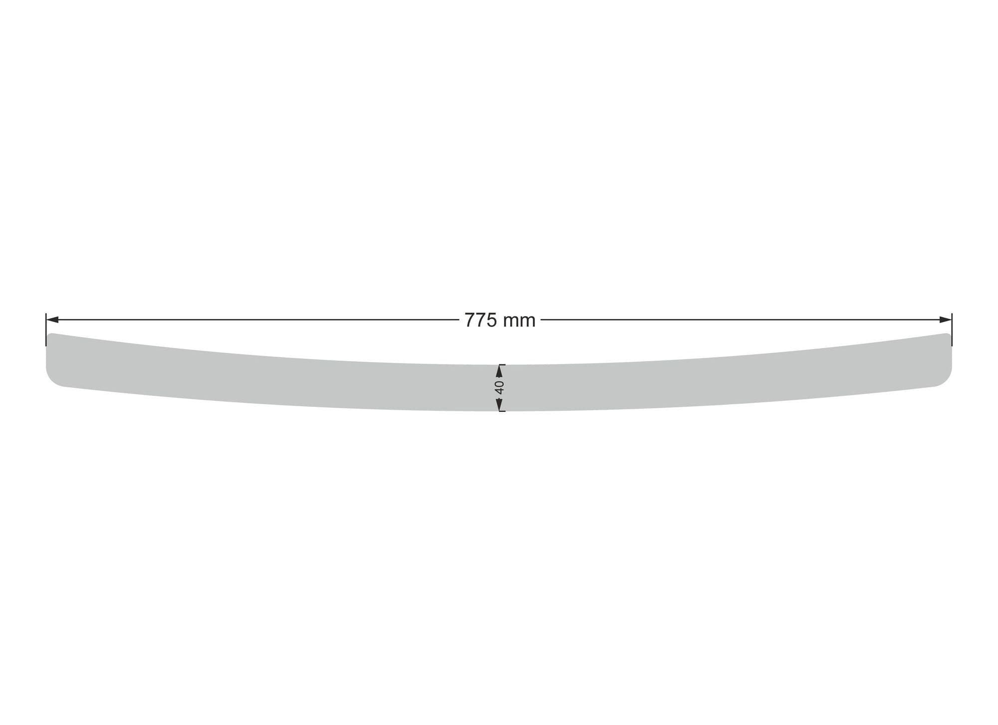 Rear bumper trim — Chrome, Stainless steel, Polished