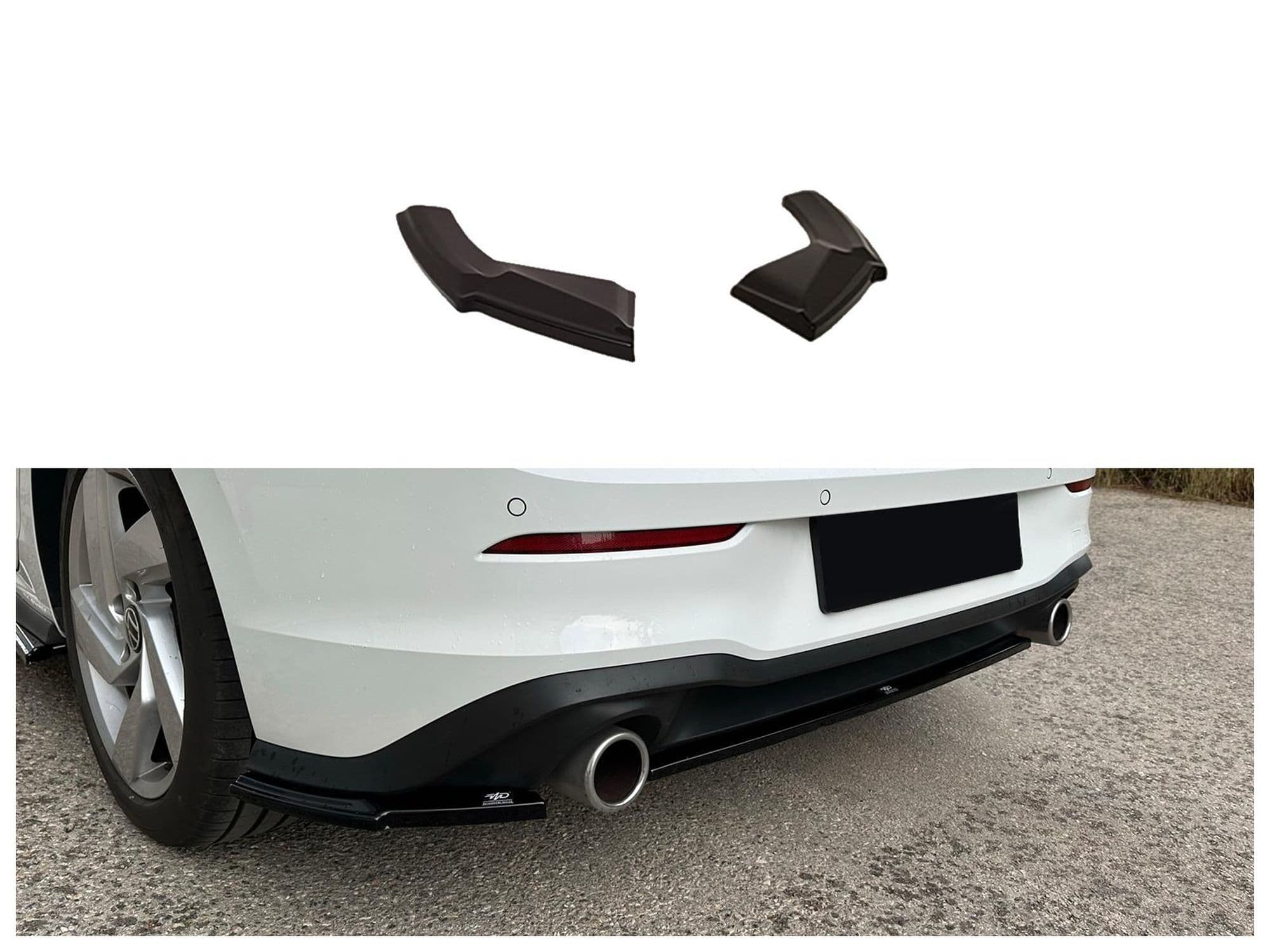 Rear bumper lip — Black, ABS plastic, Shiny