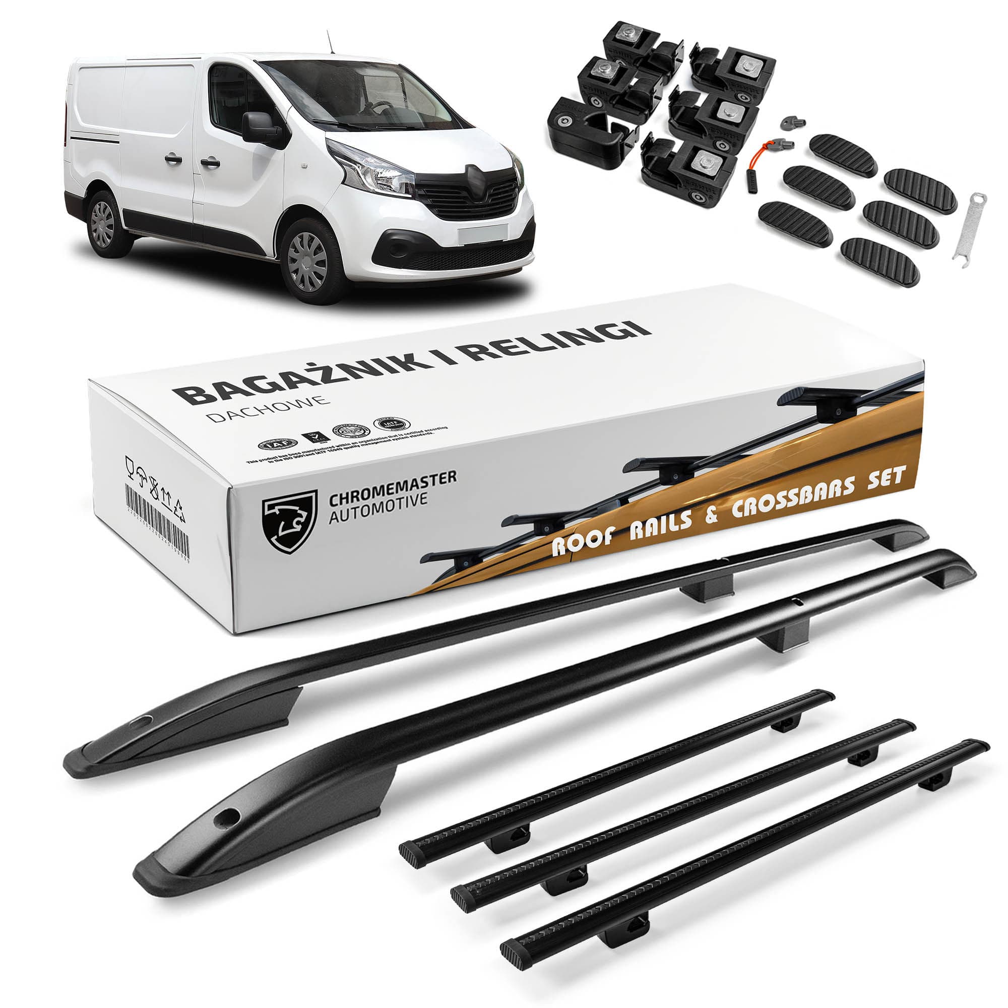 Roof rails with cross bars included SKYPORT — Black, Aluminum | Plastic, Painted