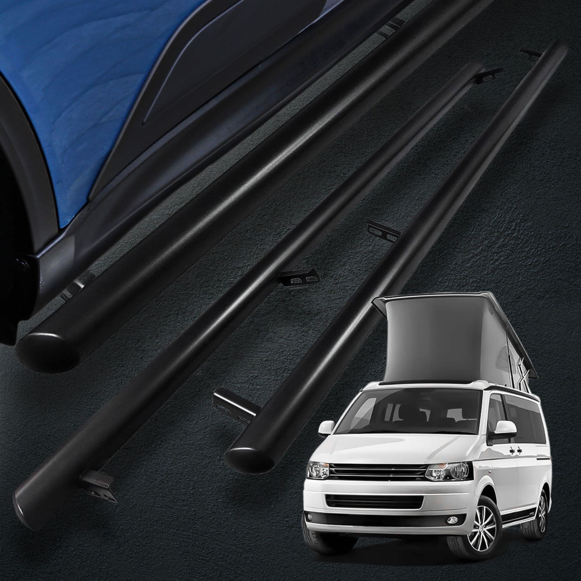Side bars BB004 — Black, Steel, Powder-coated