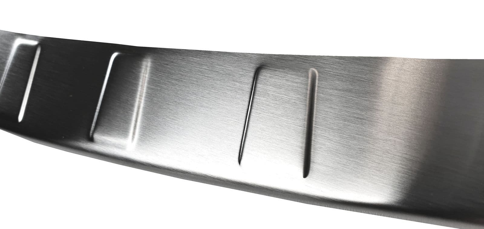 Rear bumper trim — Silver, Stainless steel, Brushed