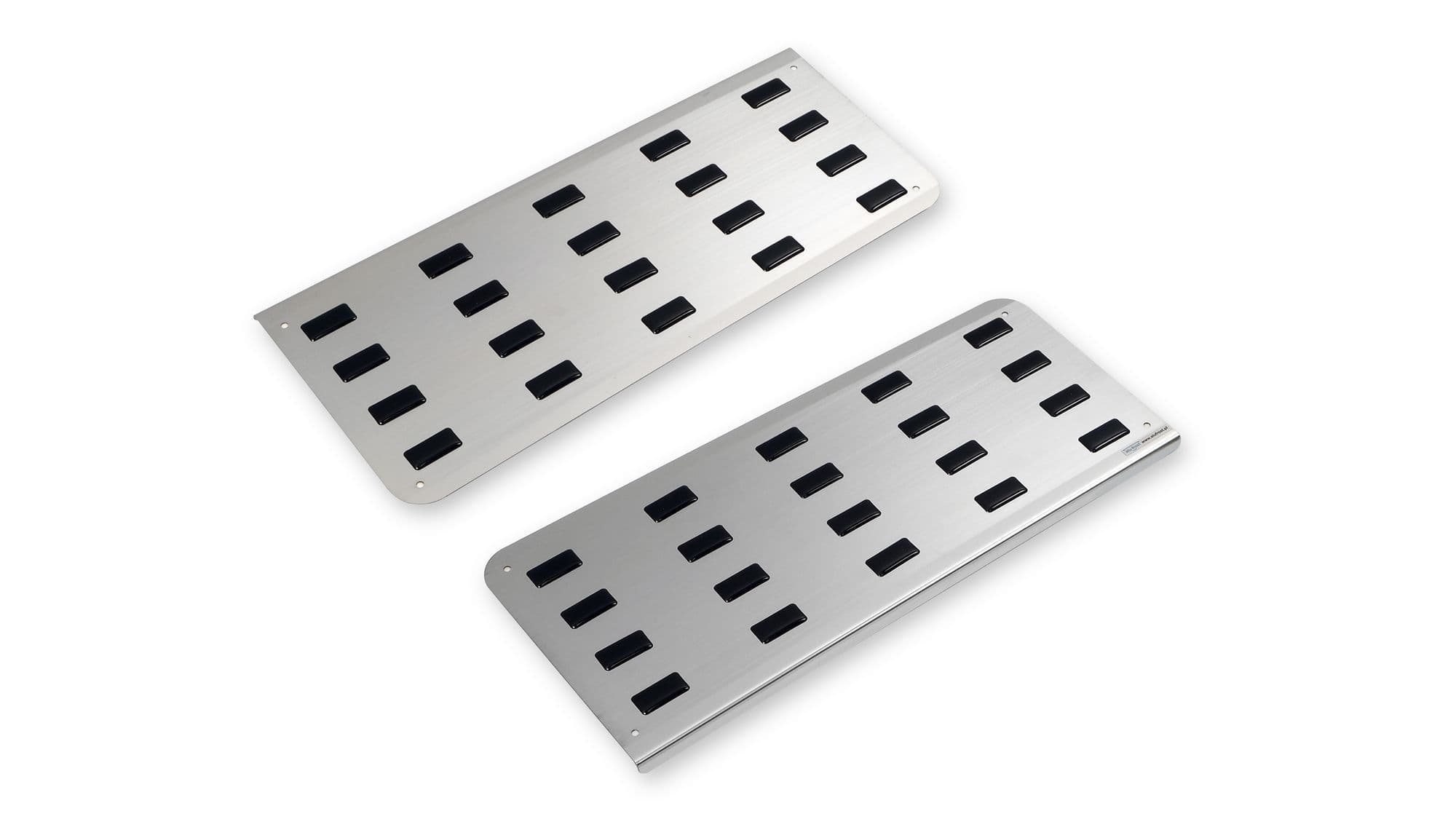 Covers for front interior steps — Black | Silver, Stainless steel, Polished