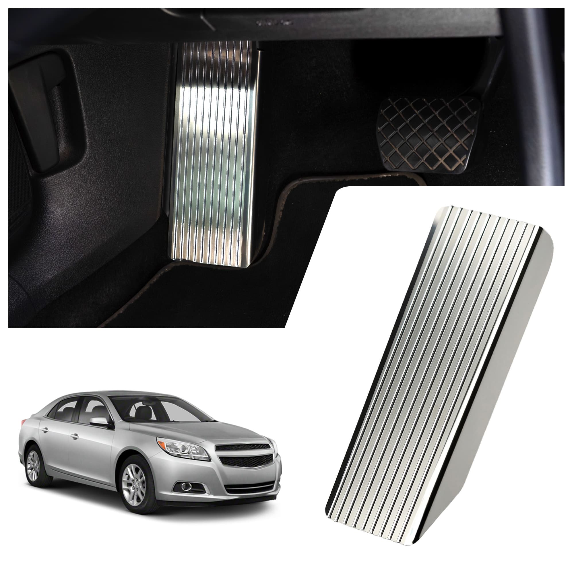 Footrest plate — Silver, Stainless steel, Brushed