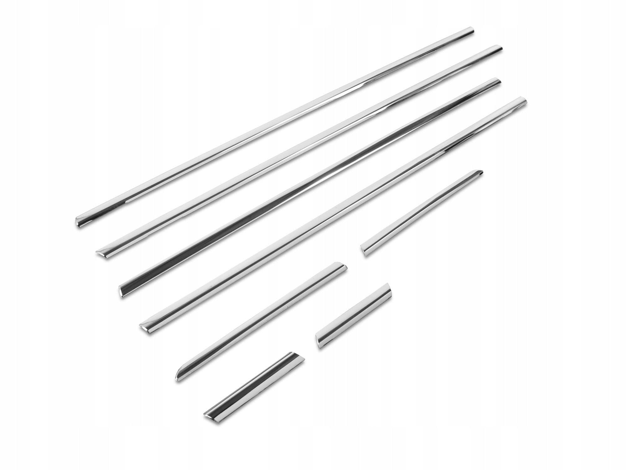 Lower side window trims — Chrome, Stainless steel, Polished