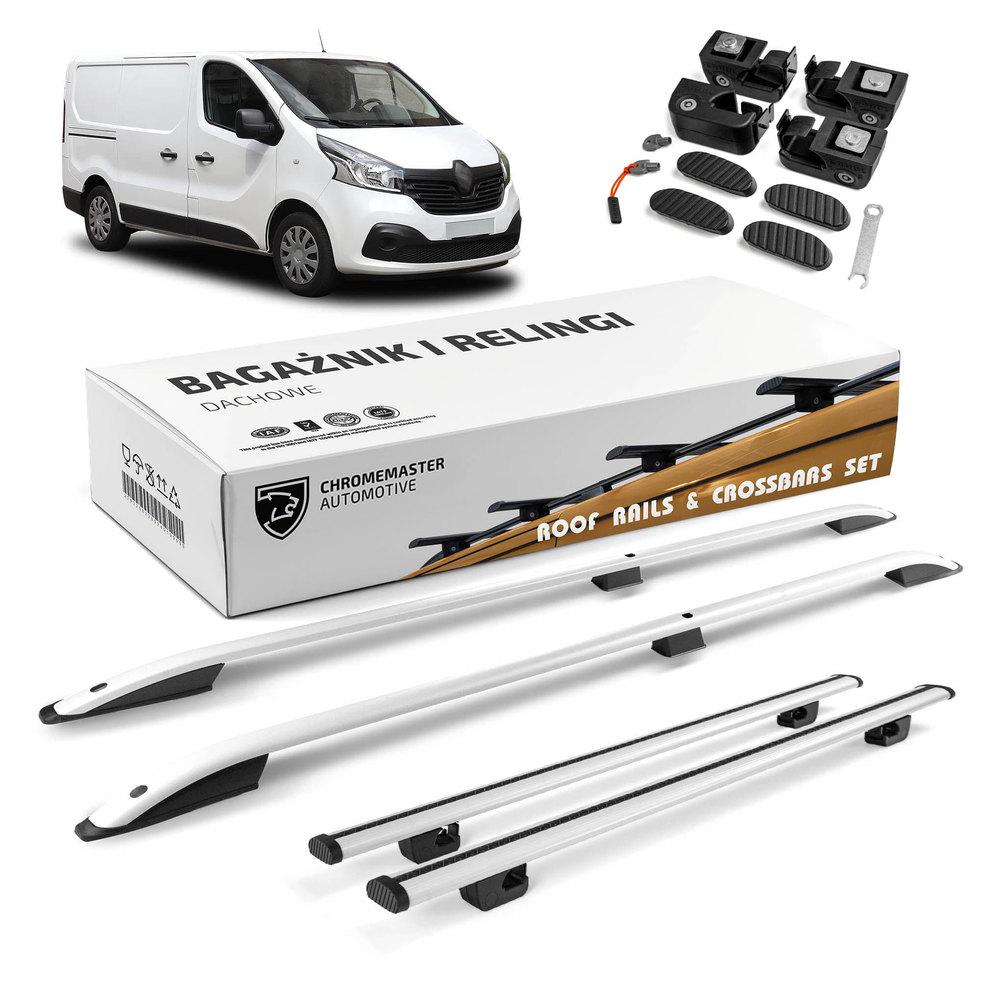 Roof rails with cross bars included SKYPORT — Silver, Aluminum | Plastic, Painted