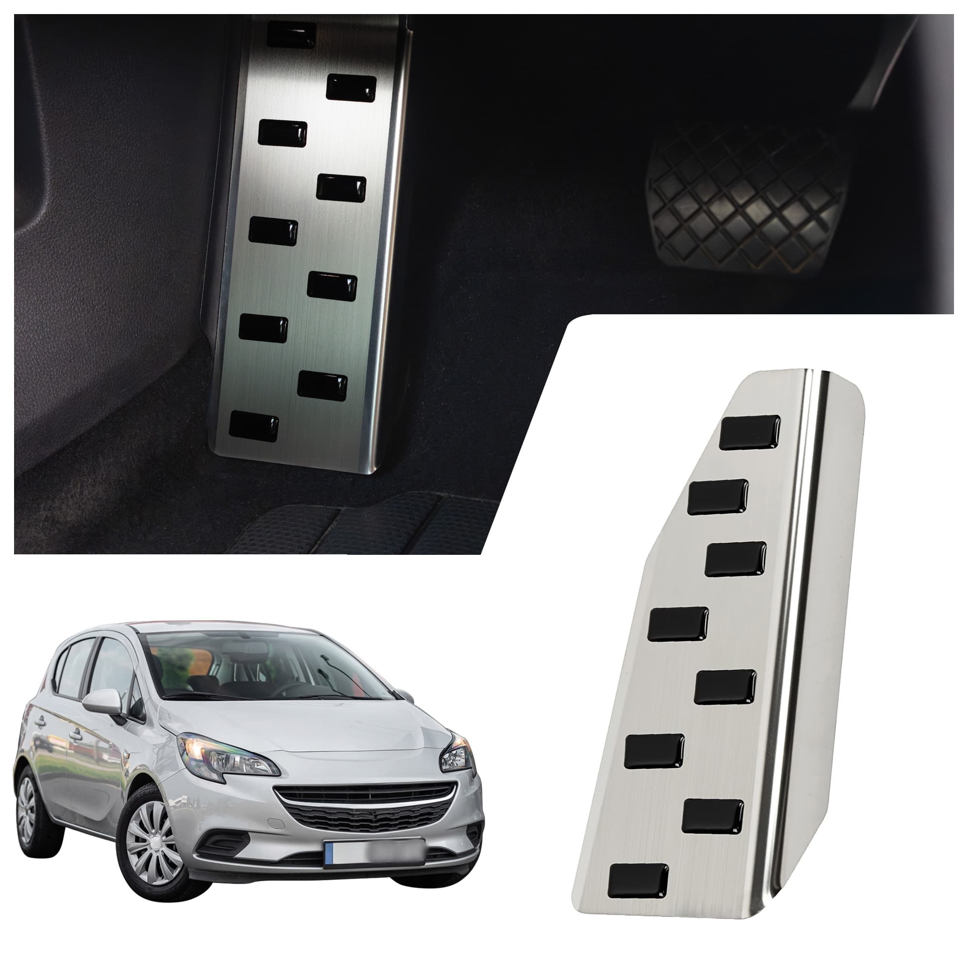 Footrest plate — Black | Silver, Stainless steel, Brushed