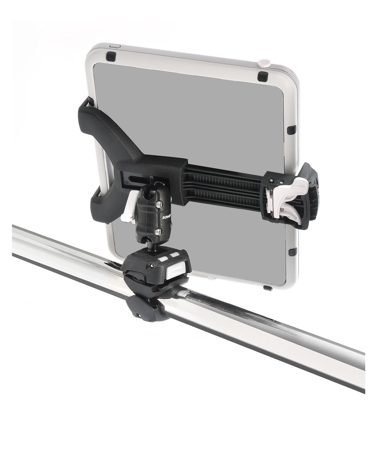 Mounting kit for tablet with multi-position adapter for railing ROKK Mini — Black, Aluminum | Plastic, Matte