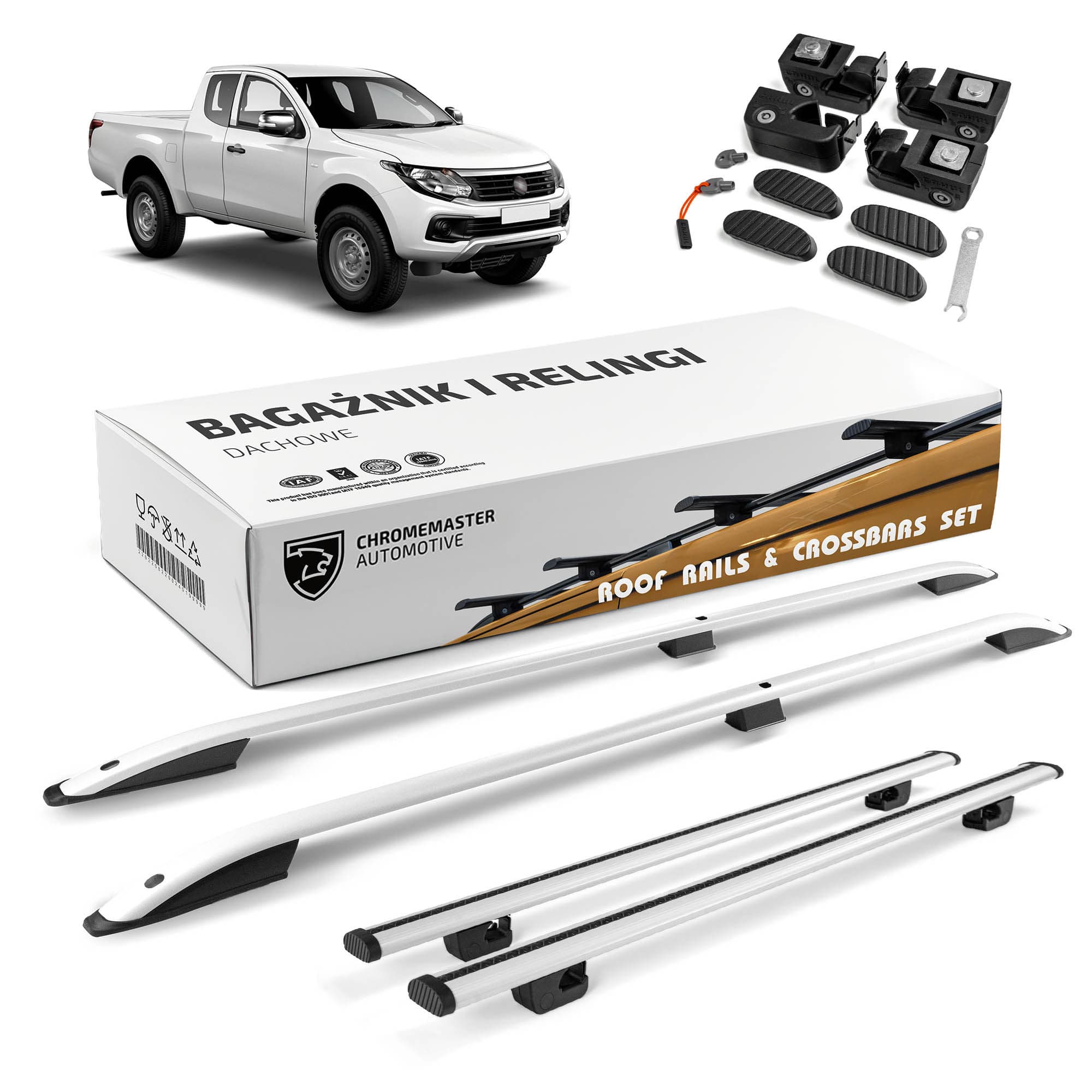 Roof rails with cross bars included SKYPORT — Silver, Aluminum | Plastic, Painted