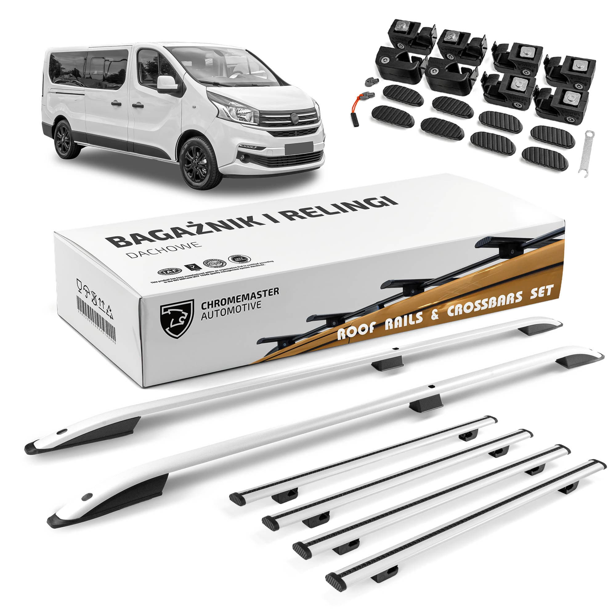 Roof rails with cross bars included SKYPORT — Silver, Aluminum | Plastic, Painted