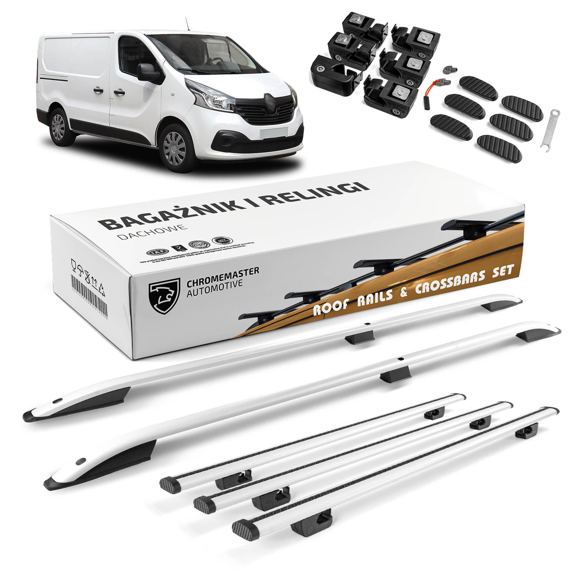 Roof rails with cross bars included SKYPORT — Silver, Aluminum | Plastic, Painted