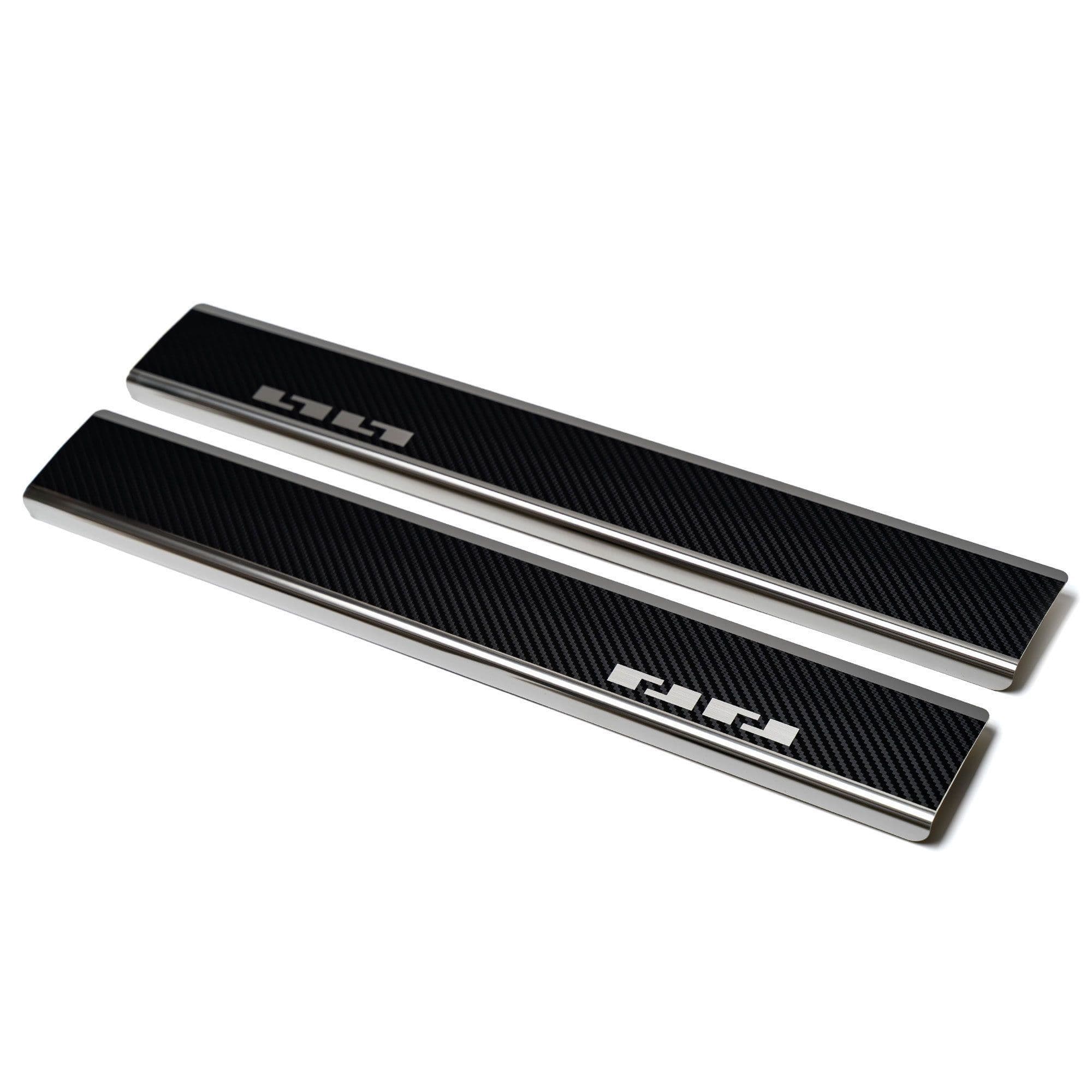 Front sill trims — Black | Silver, Stainless steel, Vinyl carbon fiber wrap