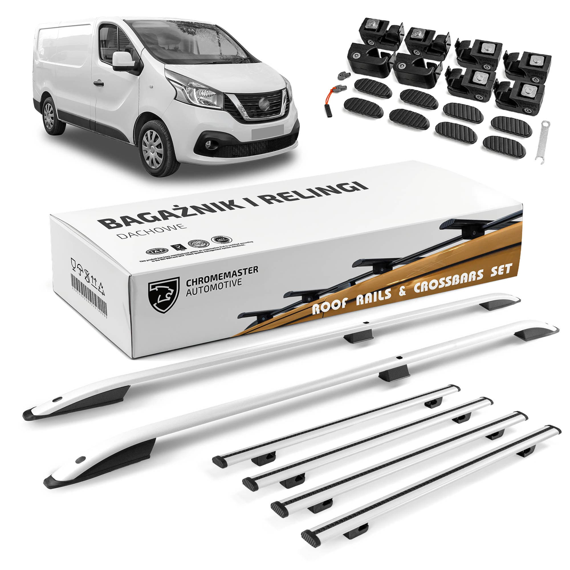 Roof rails with cross bars included SKYPORT — Silver, Aluminum | Plastic, Painted
