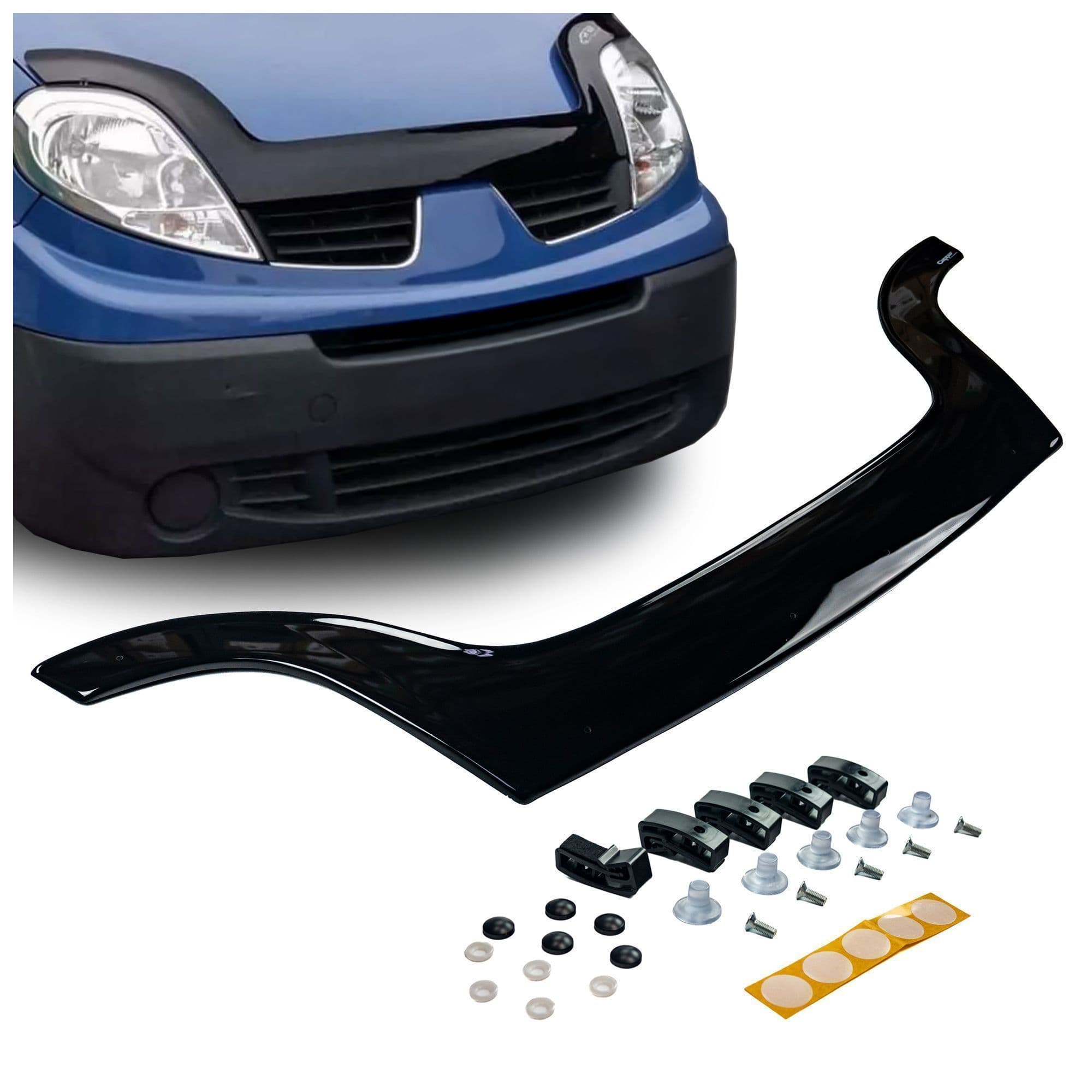 Bonnet guard — Black, ABS plastic, Shiny
