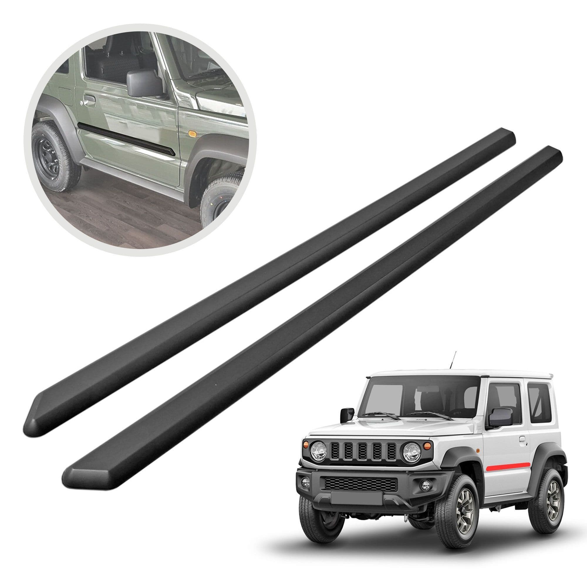 Side door trims — Black, Polyurethane composite PU, Matte