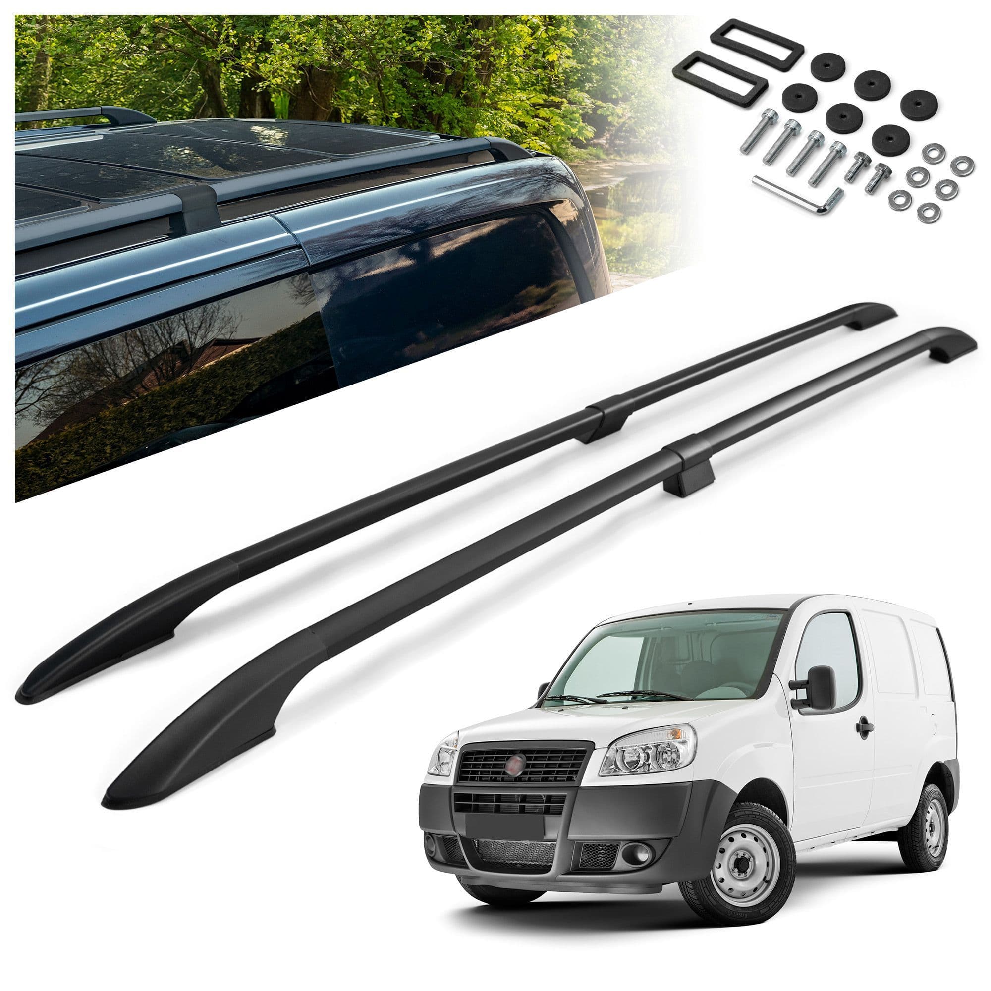Split roof rails Solid — Black, Aluminum | Plastic, Painted