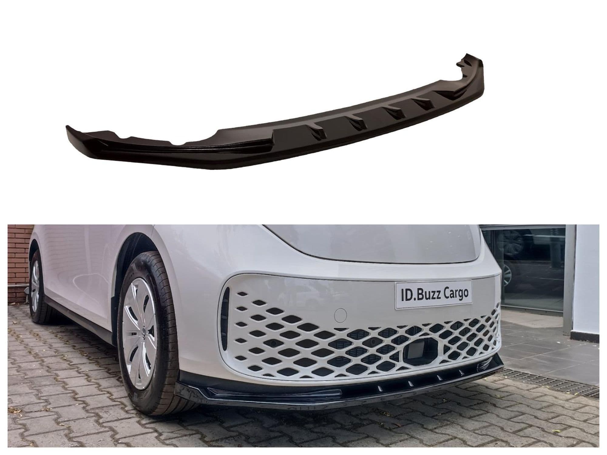 Front splitter — Black, ABS plastic, Shiny
