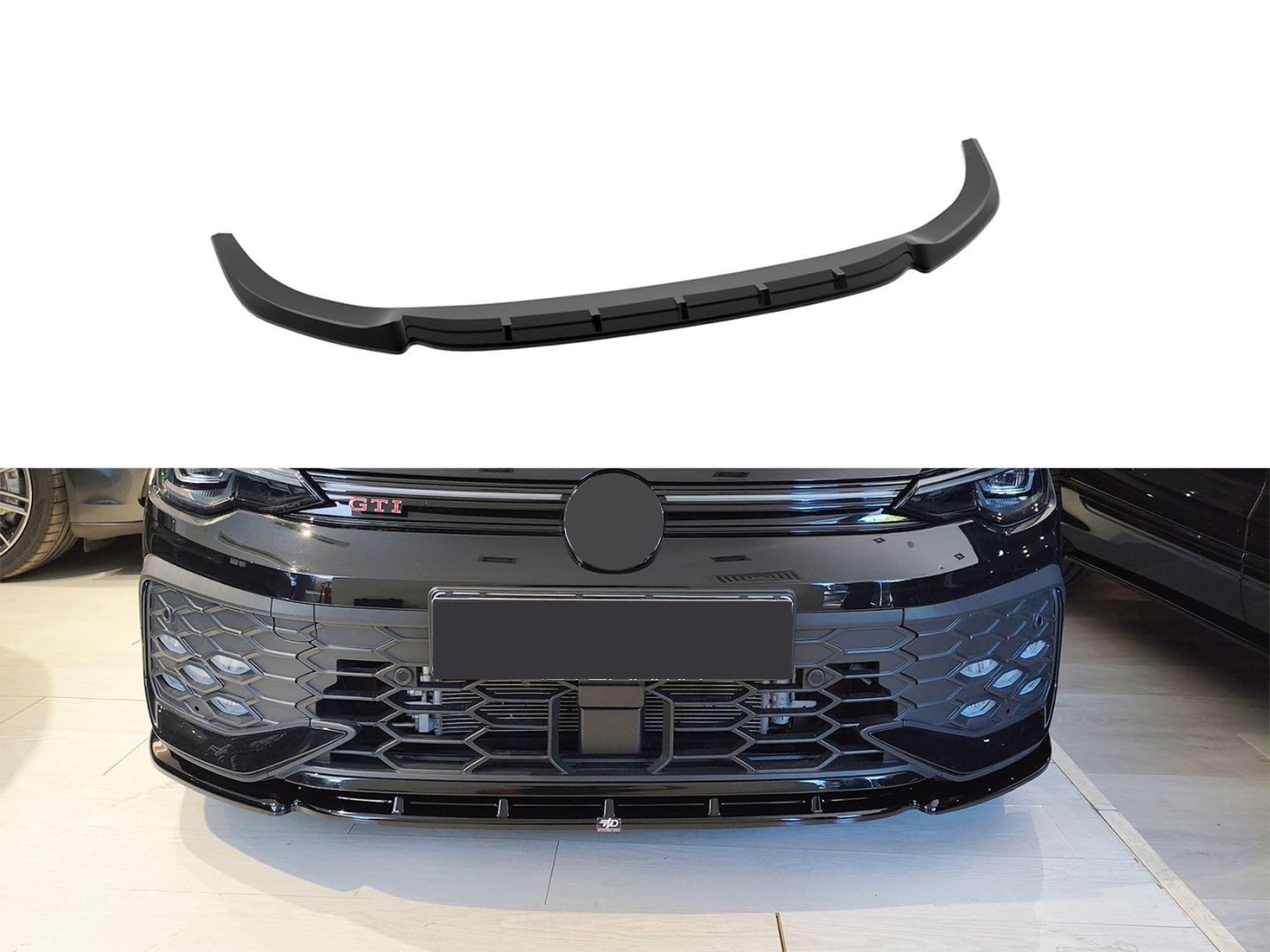 Front splitter — Black, ABS plastic, Shiny