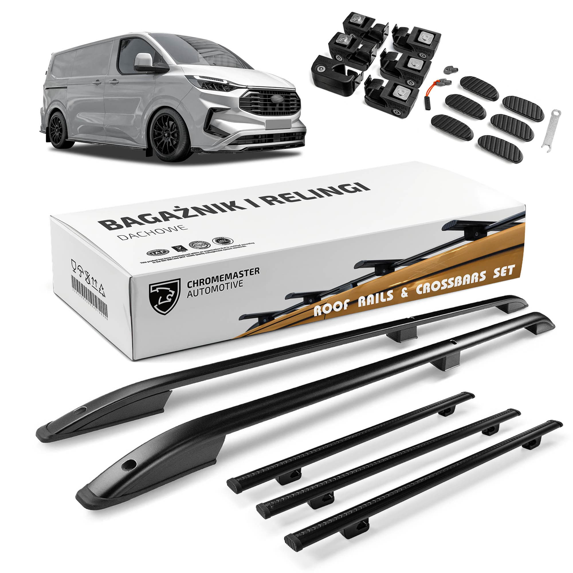 Roof rails with cross bars included SKYPORT — Black, Aluminum | Plastic, Painted