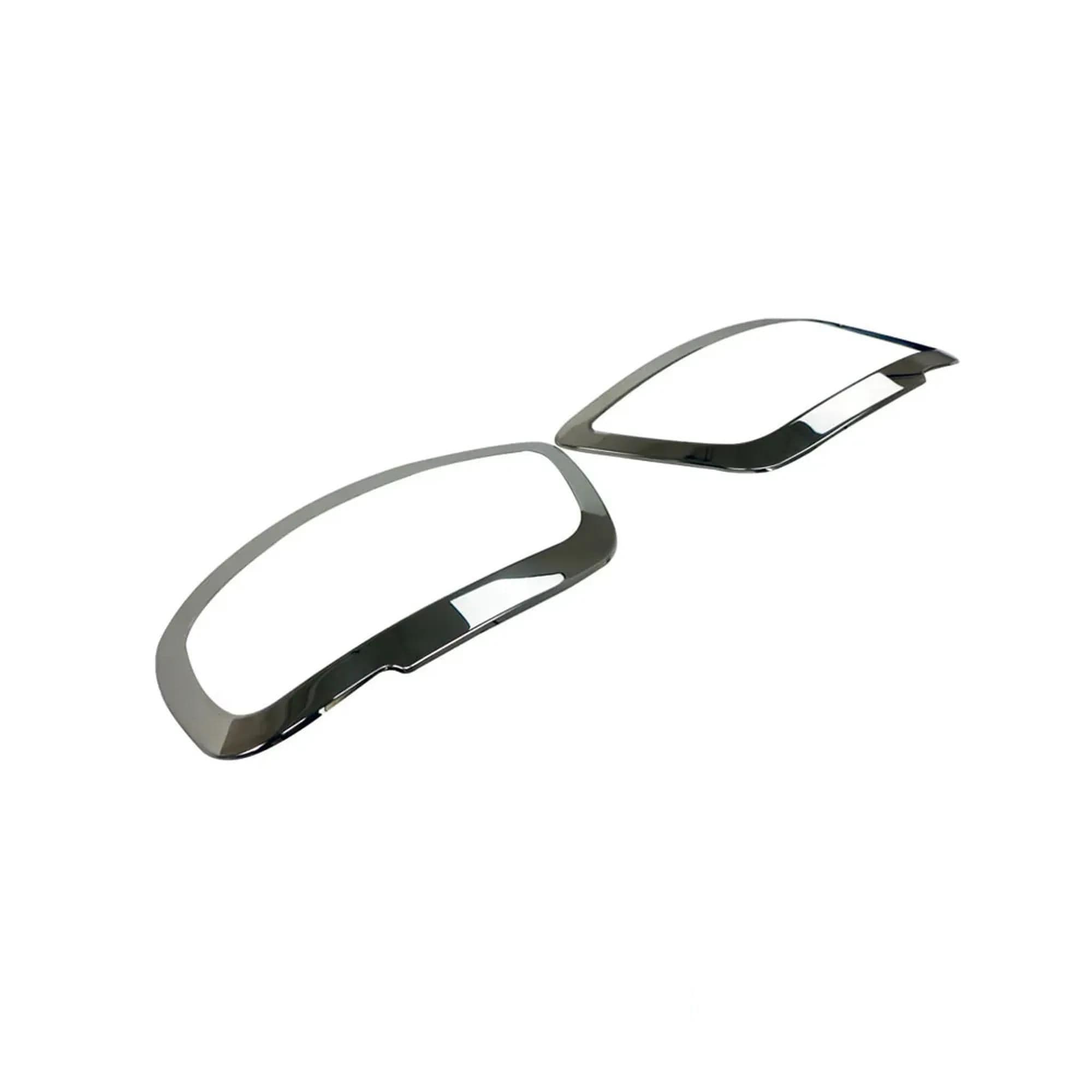 Cadres des phares avant — Chrome, Acier inoxydable, Poli