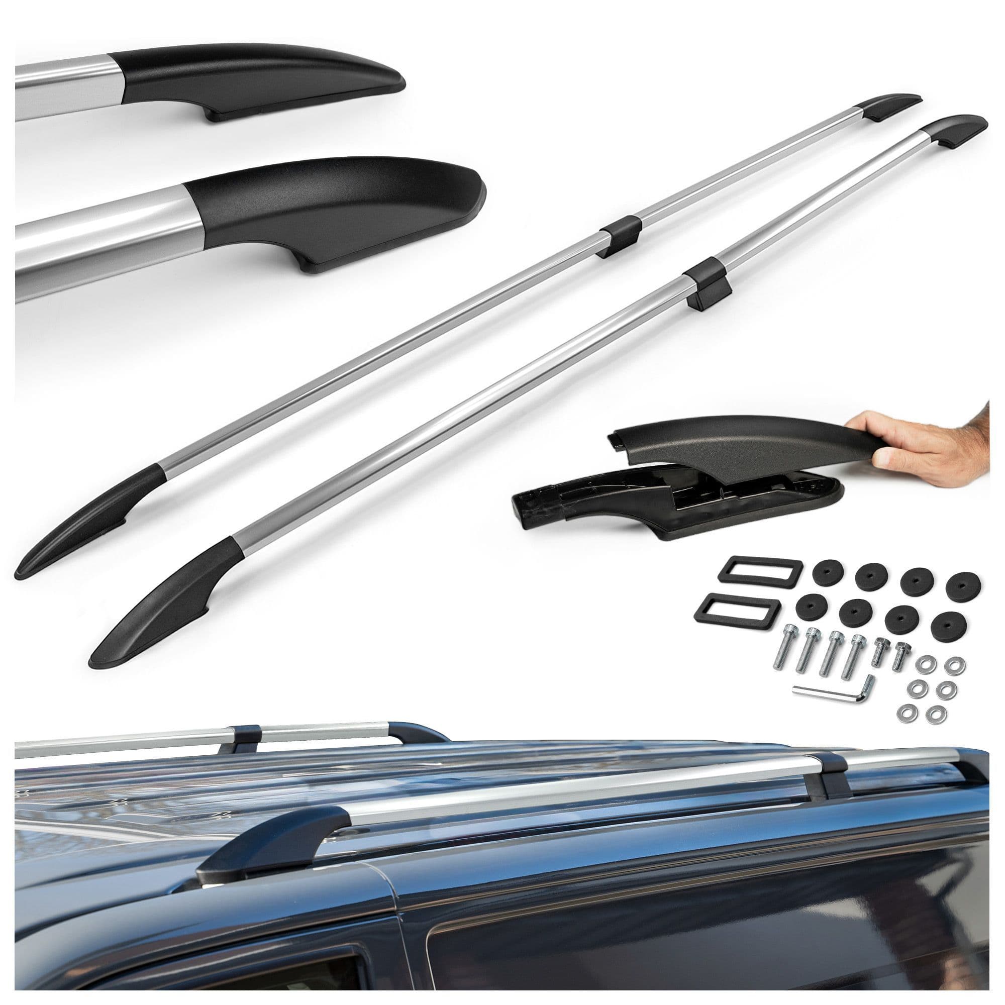 Split roof rails Solid — Chrome, Aluminum | Plastic, Polished