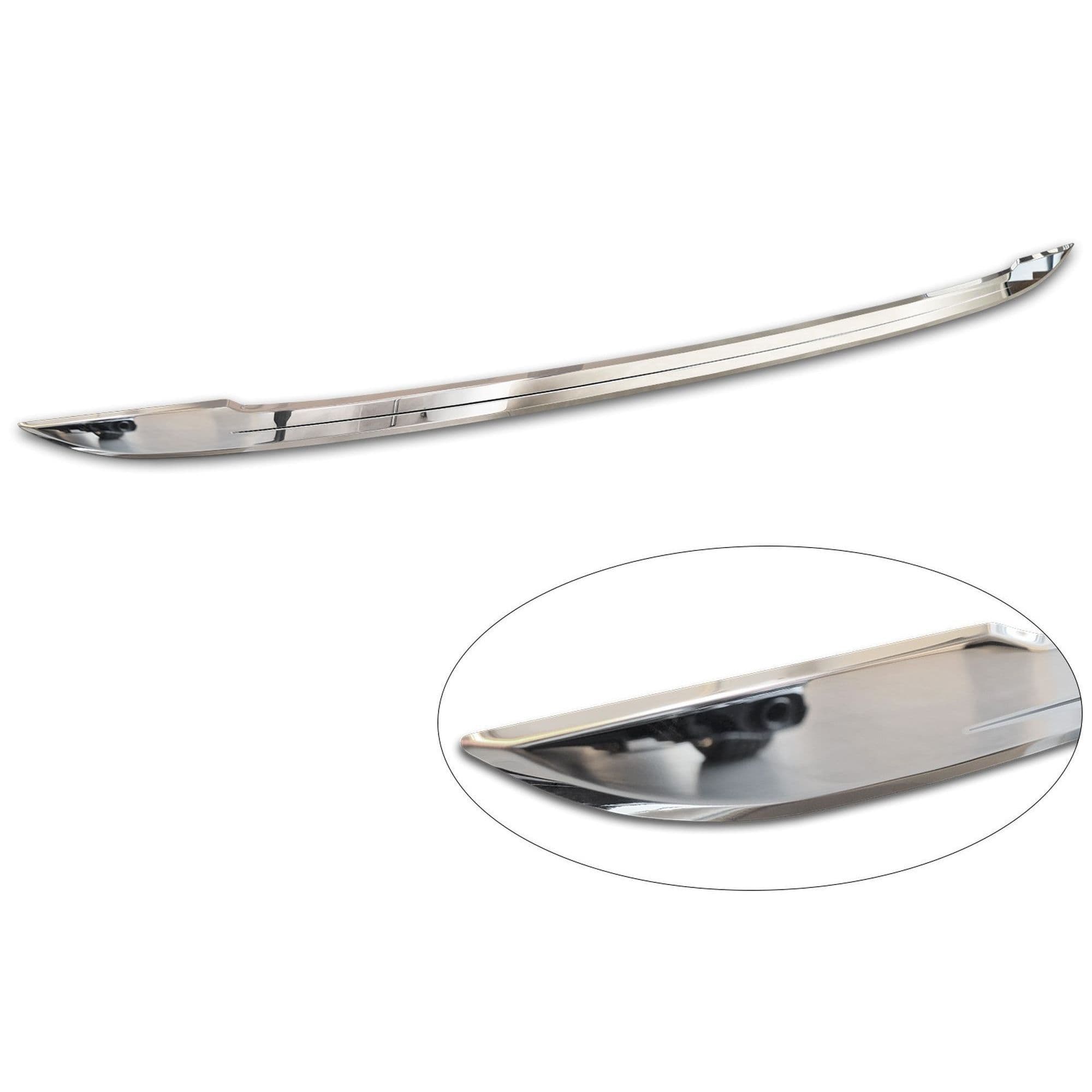 Rear tailgate edge trim — Chrome, Stainless steel, Polished