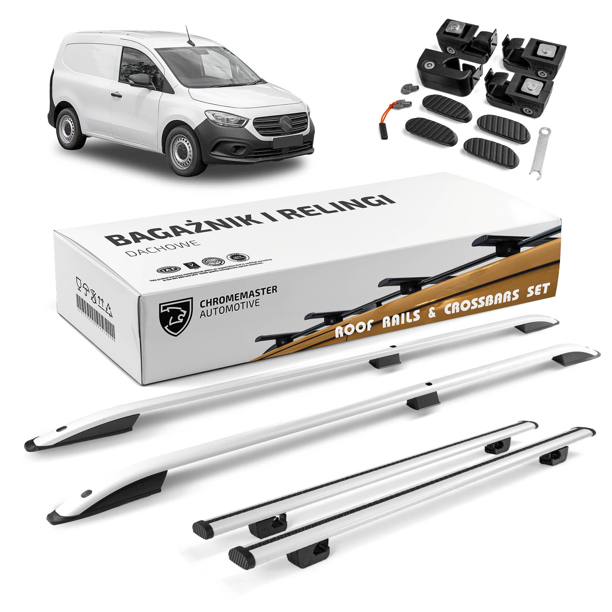 Roof rails with cross bars included SKYPORT — Silver, Aluminum | Plastic, Painted