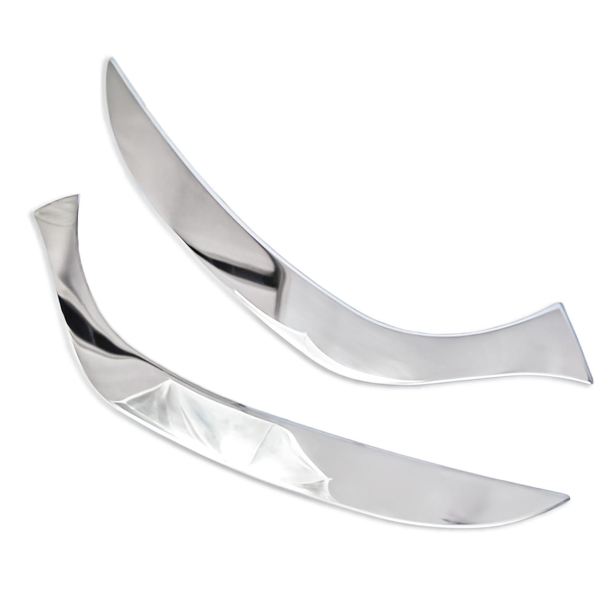 Grille trims under front lights — Chrome, Stainless steel, Polished