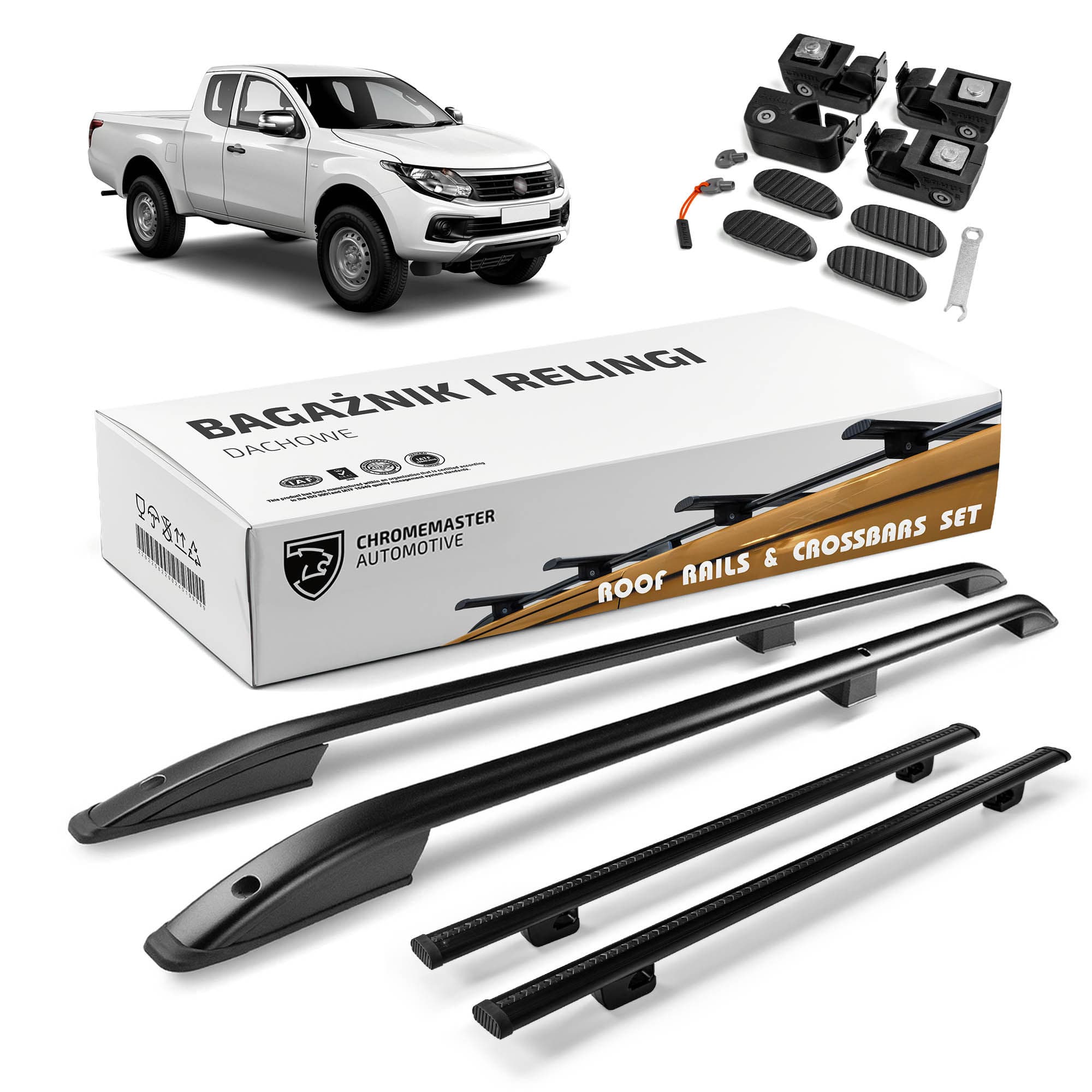Roof rails with cross bars included SKYPORT — Black, Aluminum | Plastic, Painted