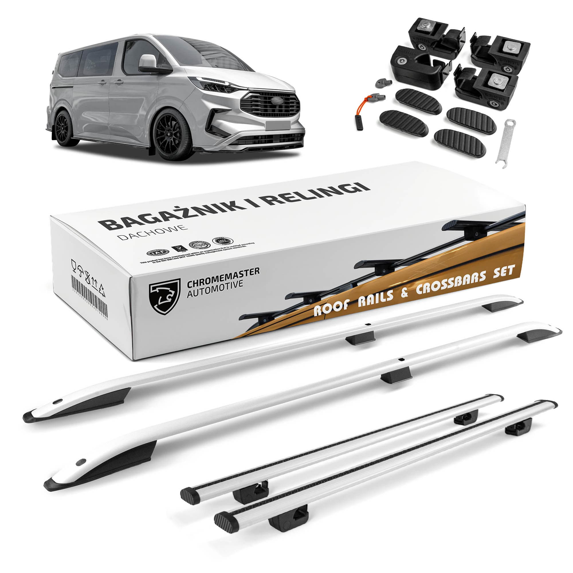 Roof rails with cross bars included SKYPORT — Silver, Aluminum | Plastic, Painted