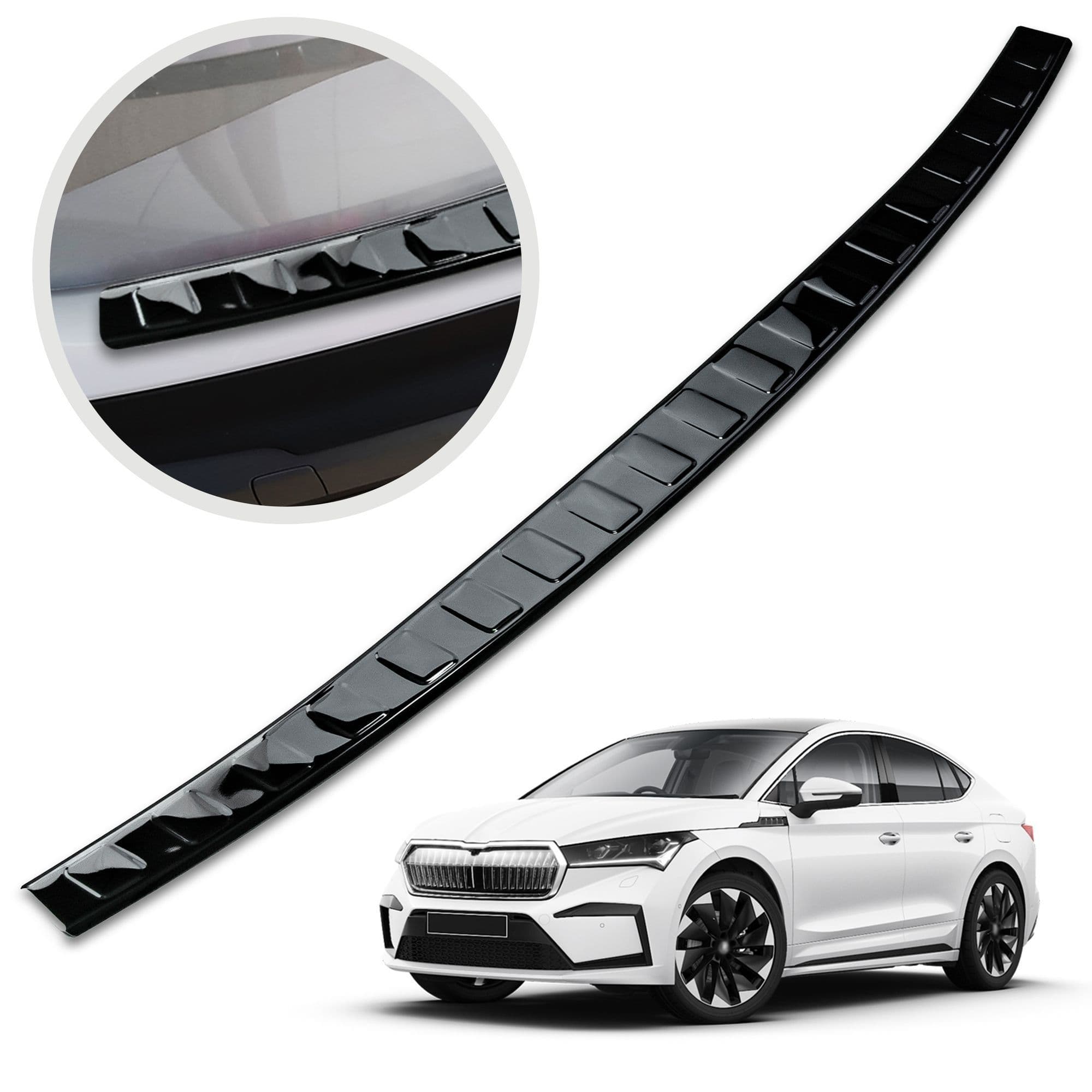 Leiste der hinteren Stoßstange — Schwarzchrom, Rostfreier Stahl, Piano Black