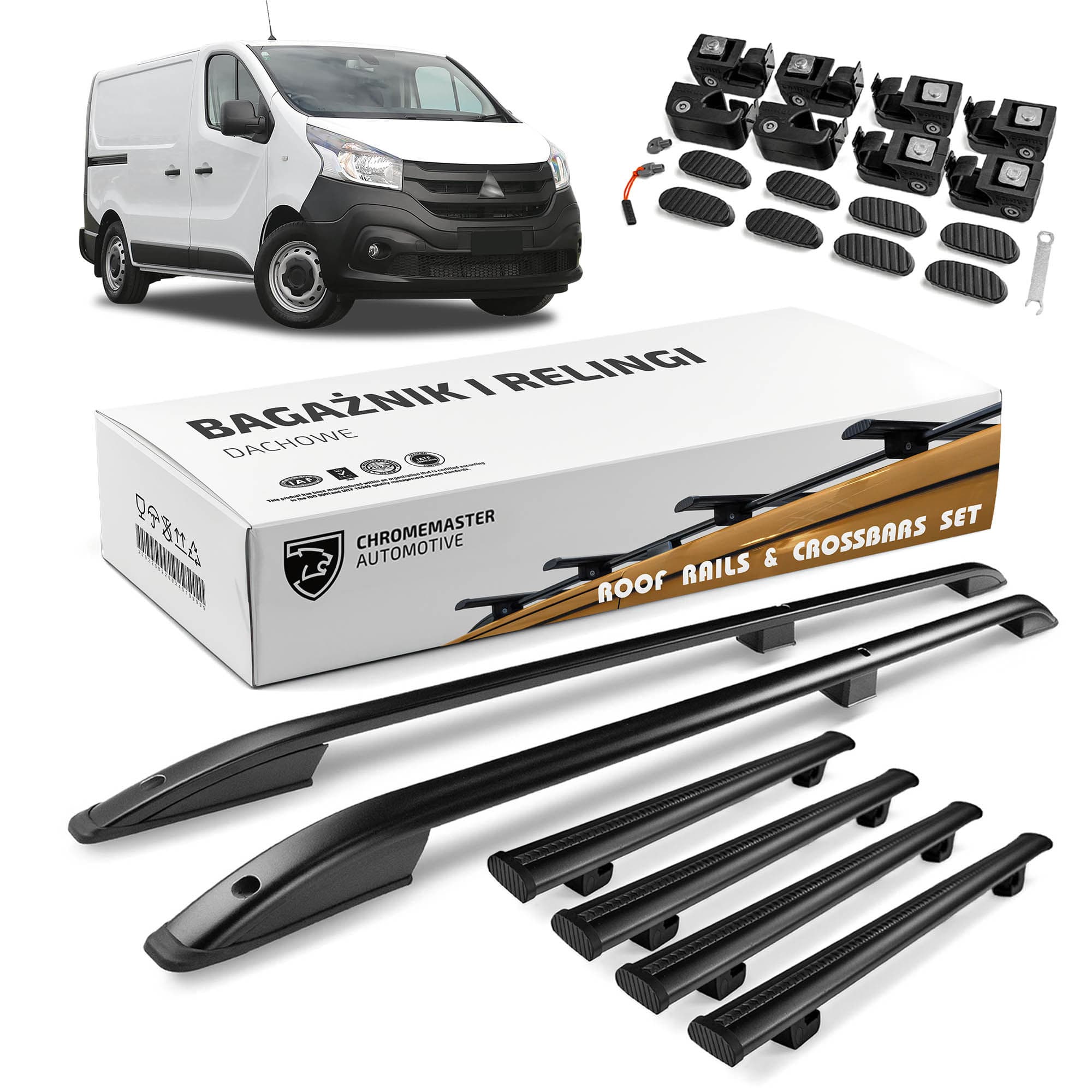 Roof rails with cross bars included SKYPORT — Black, Aluminum | Plastic, Painted