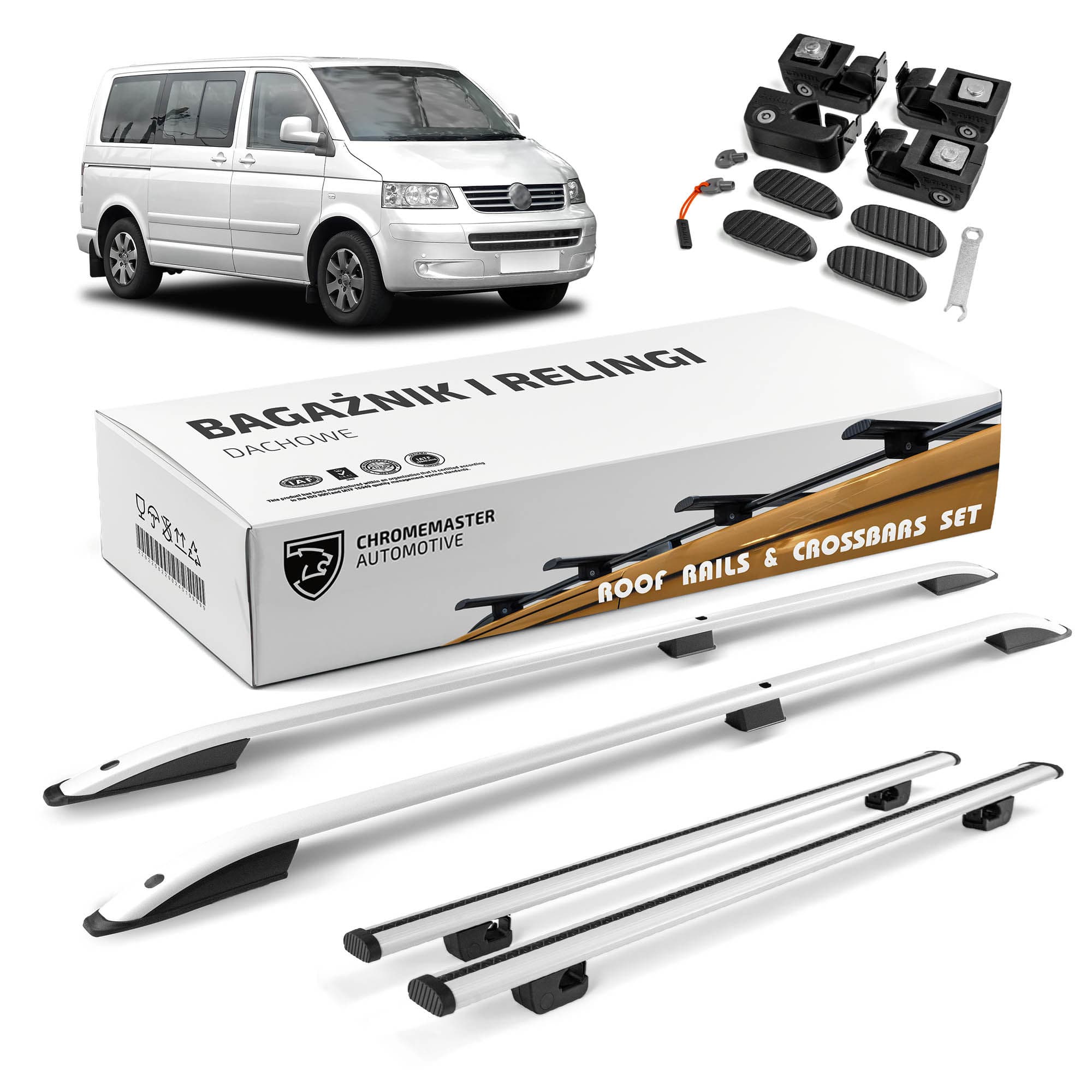 Roof rails with cross bars included SKYPORT — Silver, Aluminum | Plastic, Painted
