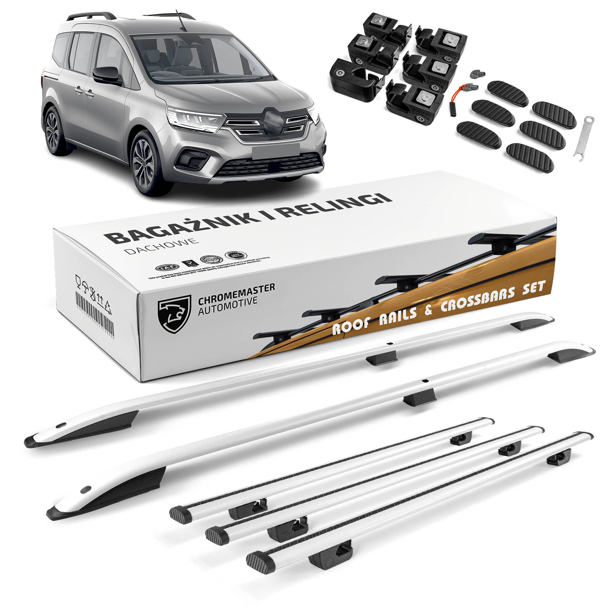 Roof rails with cross bars included SKYPORT — Silver, Aluminum | Plastic, Painted