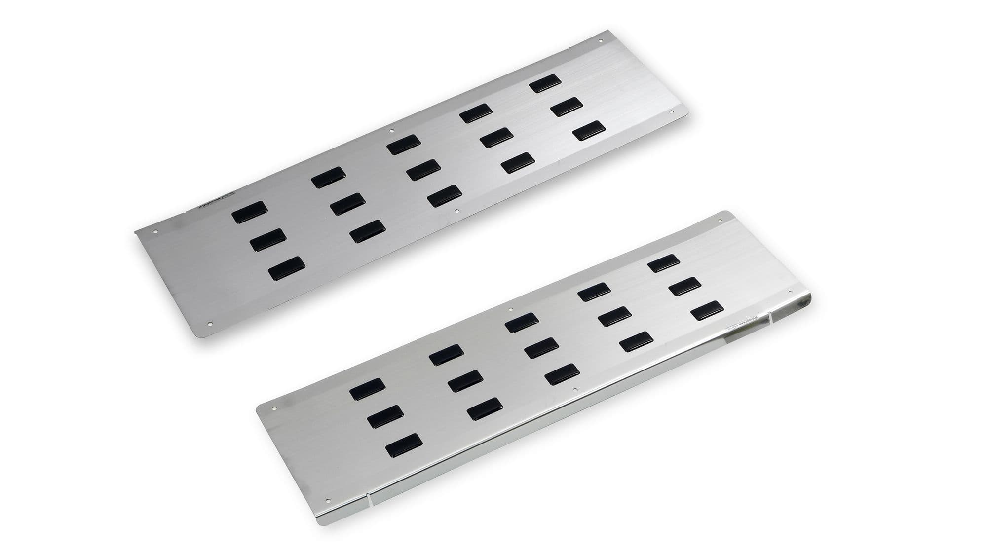 Covers for front interior steps — Black | Silver, Stainless steel, Polished