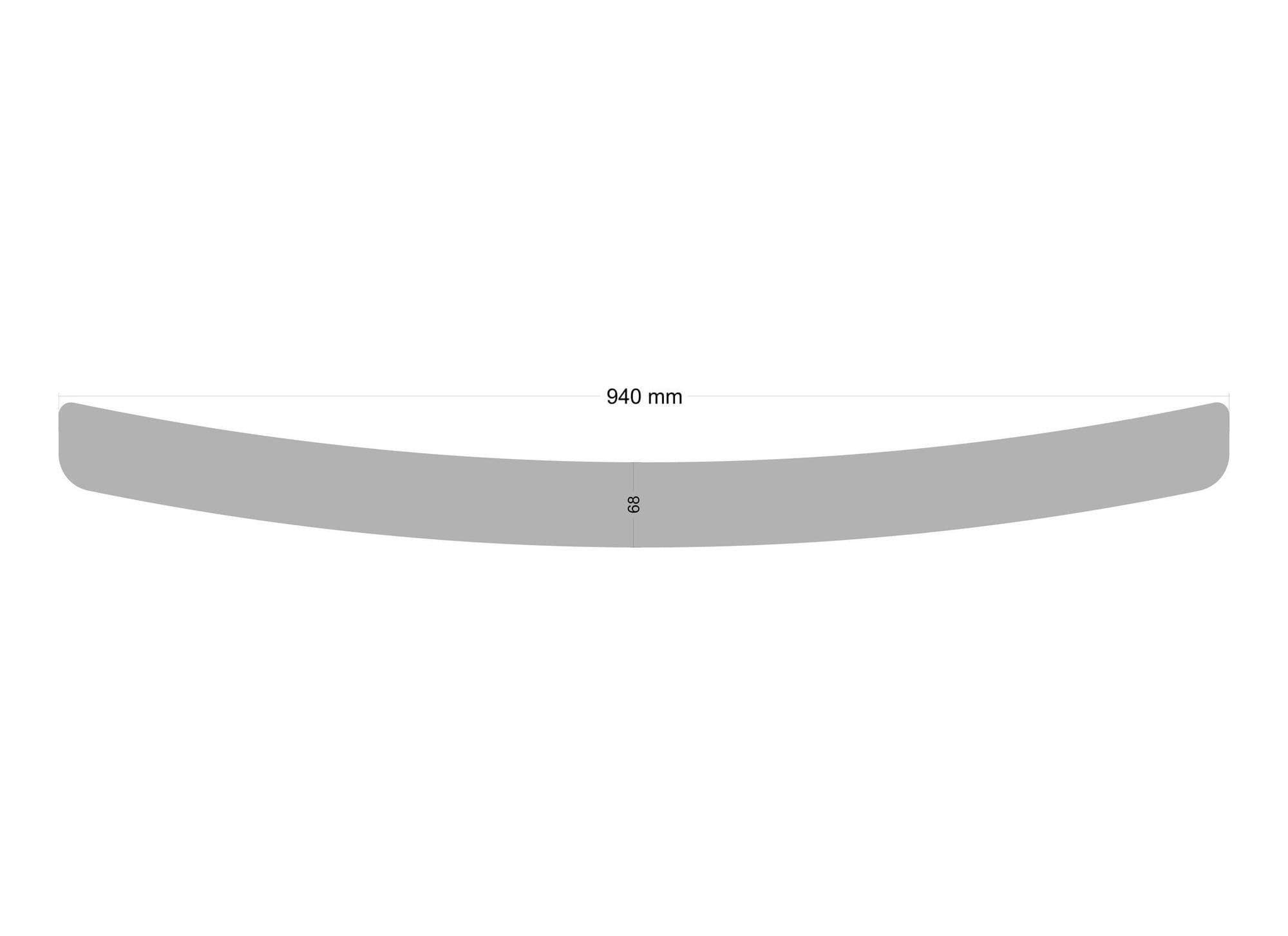 Rear bumper trim — Chrome, Stainless steel, Polished