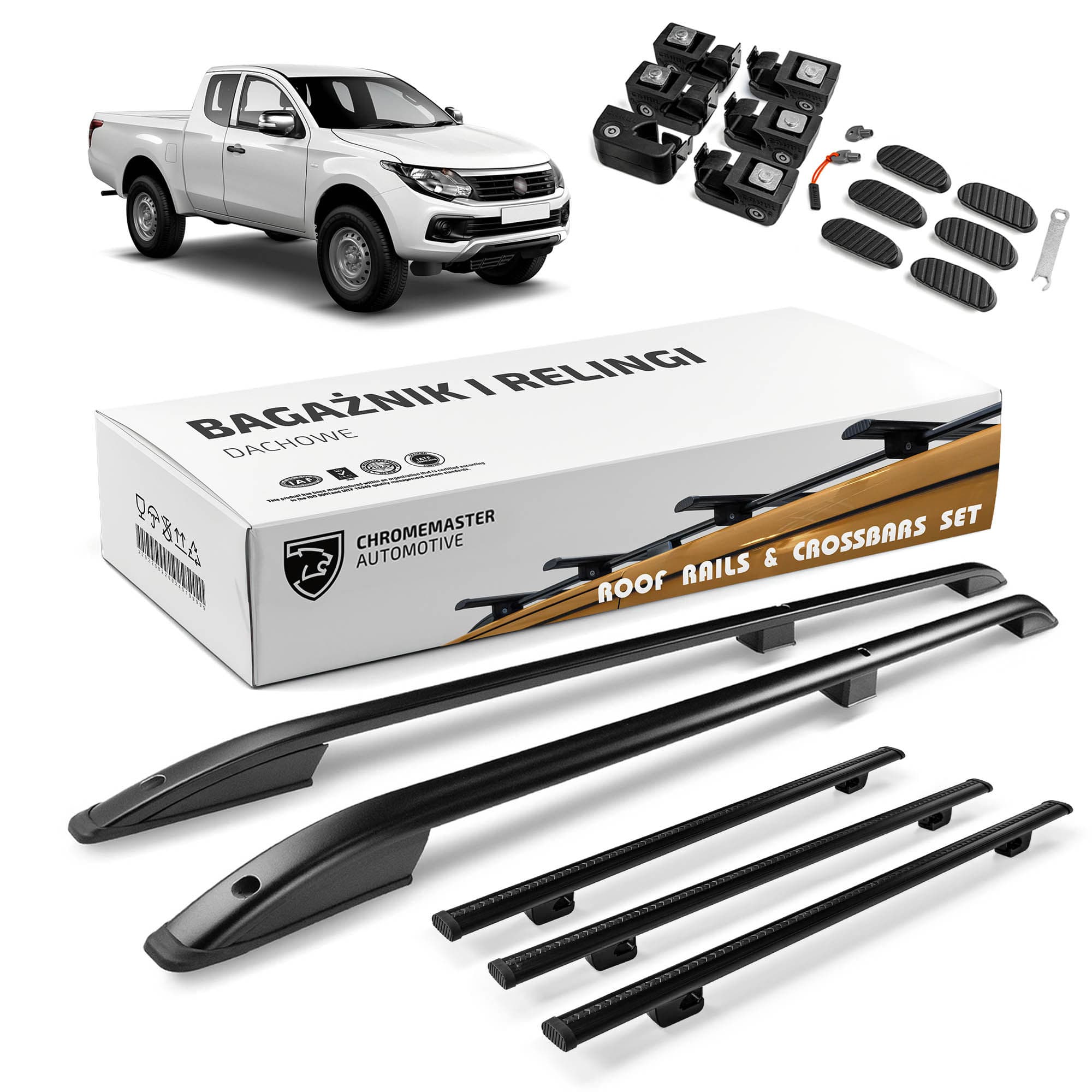 Roof rails with cross bars included SKYPORT — Black, Aluminum | Plastic, Painted